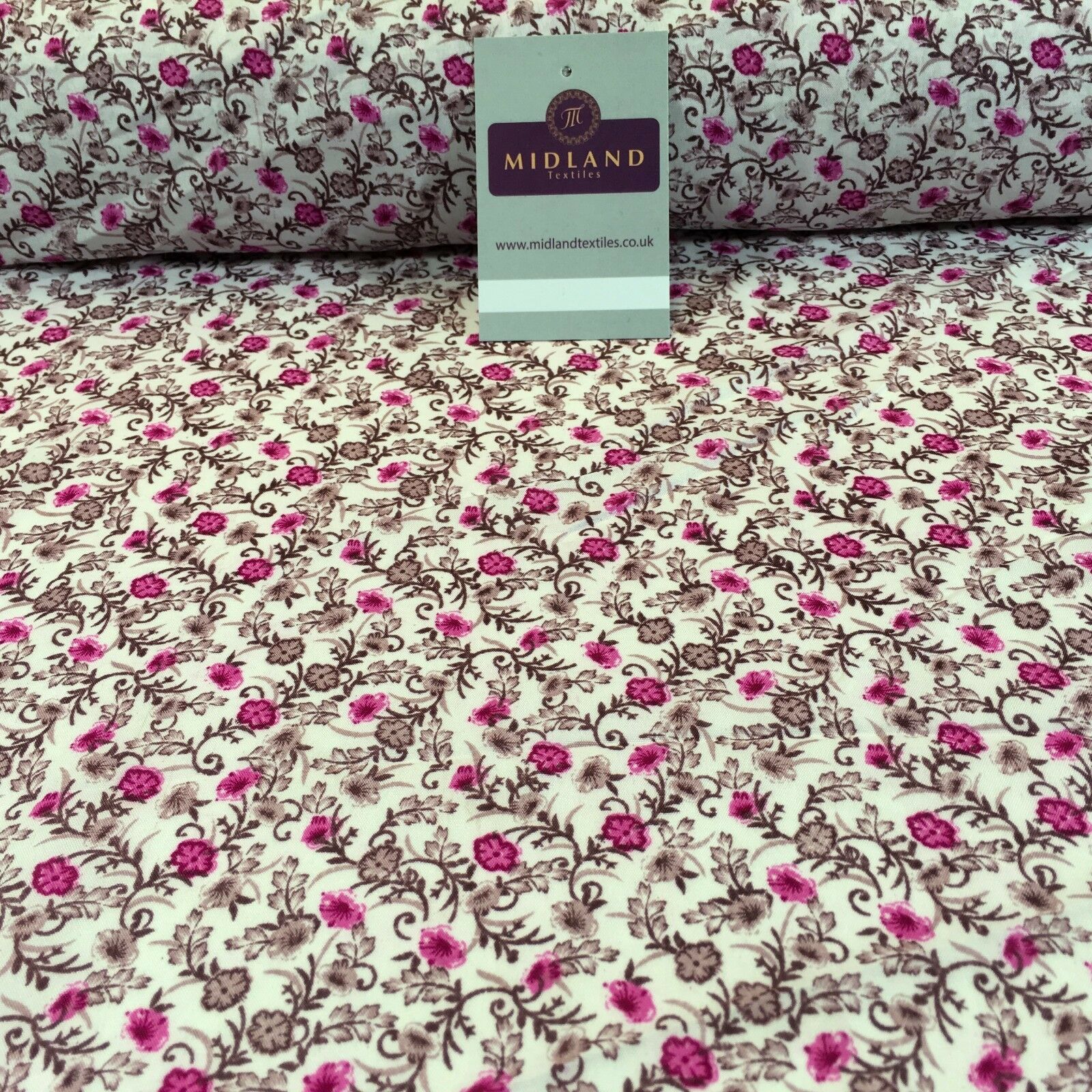 Floral Vintage Shabby Chic Printed soft crepe dress fabric 44' M762 Mtex