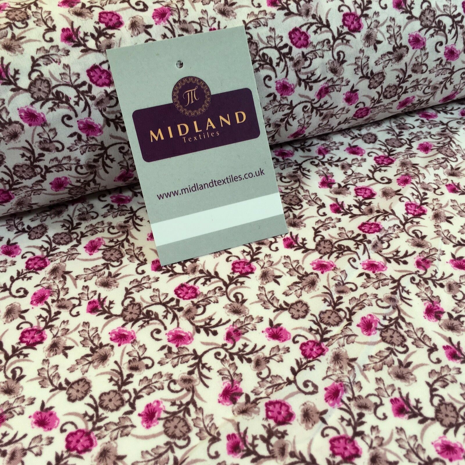 Floral Vintage Shabby Chic Printed soft crepe dress fabric 44' M762 Mtex