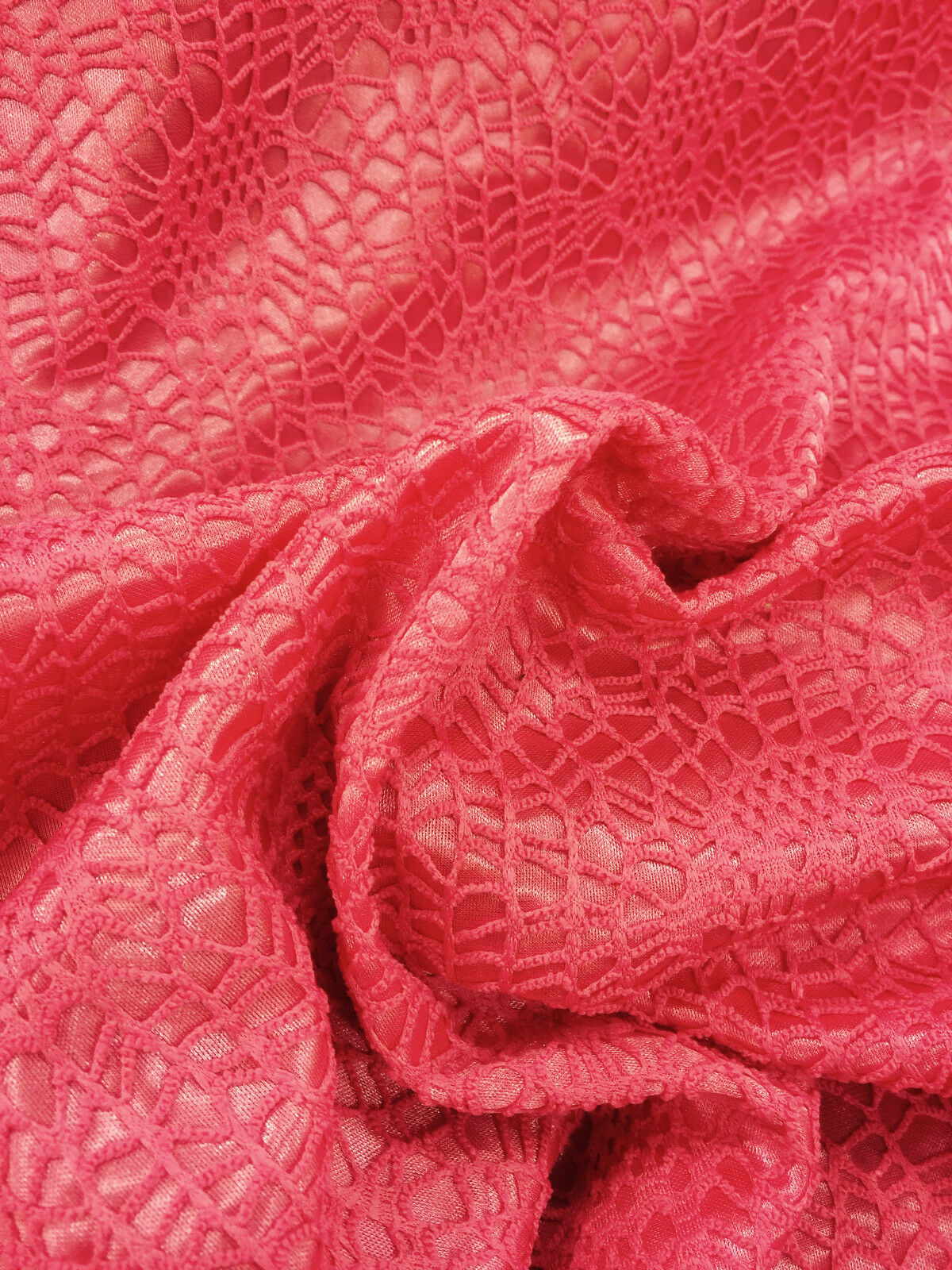 Exquisite Floral Satin Backed Bonded Lace Net - 58' Wide - 1 Way Stretch M10