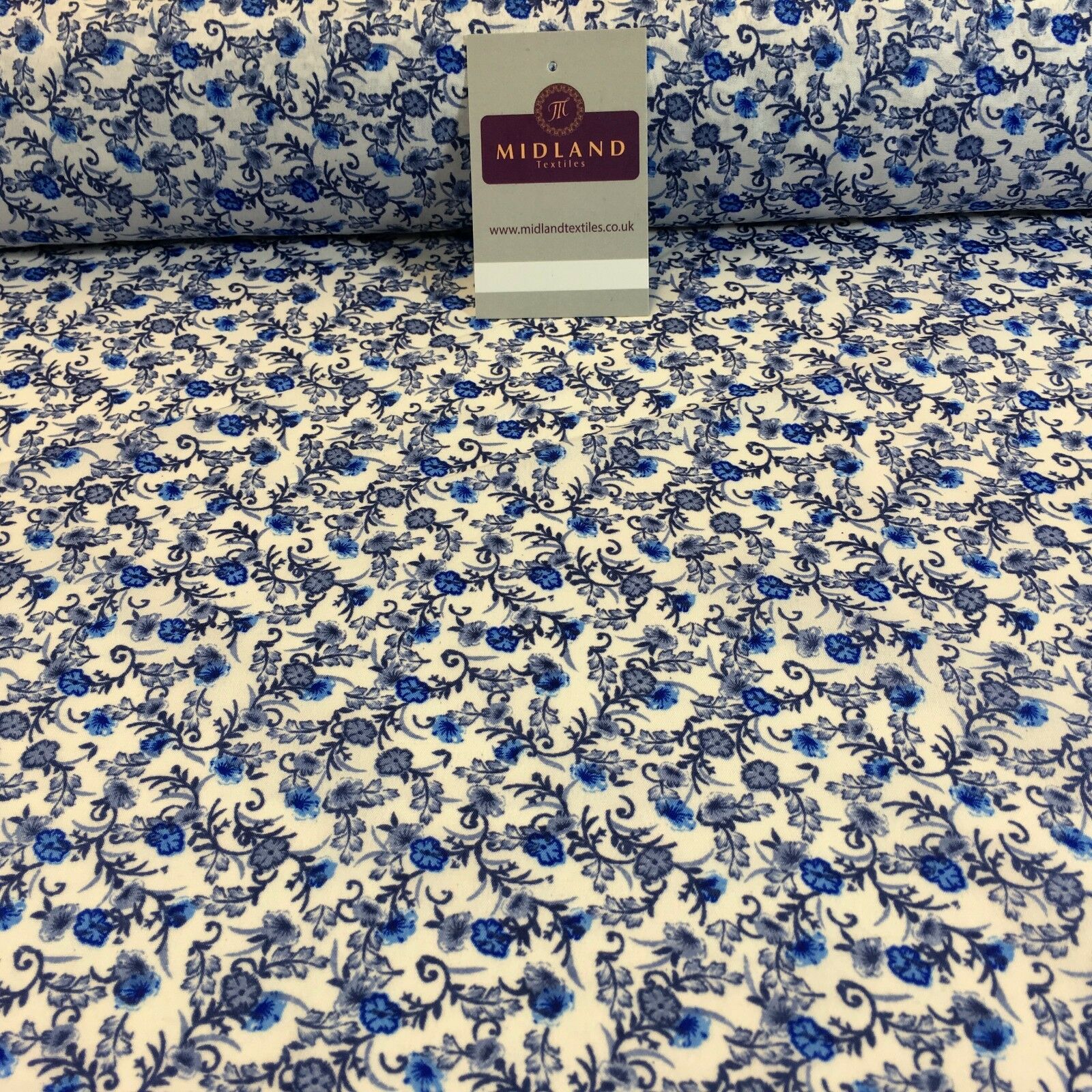 Floral Vintage Shabby Chic Printed soft crepe dress fabric 44' M762 Mtex