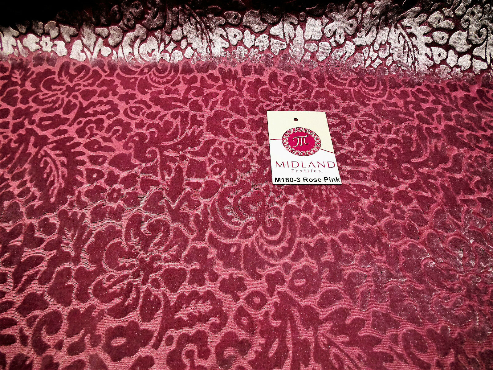 Floral Burnout 2 way stretch Jersey velvet semi transparent 58' Wide M180