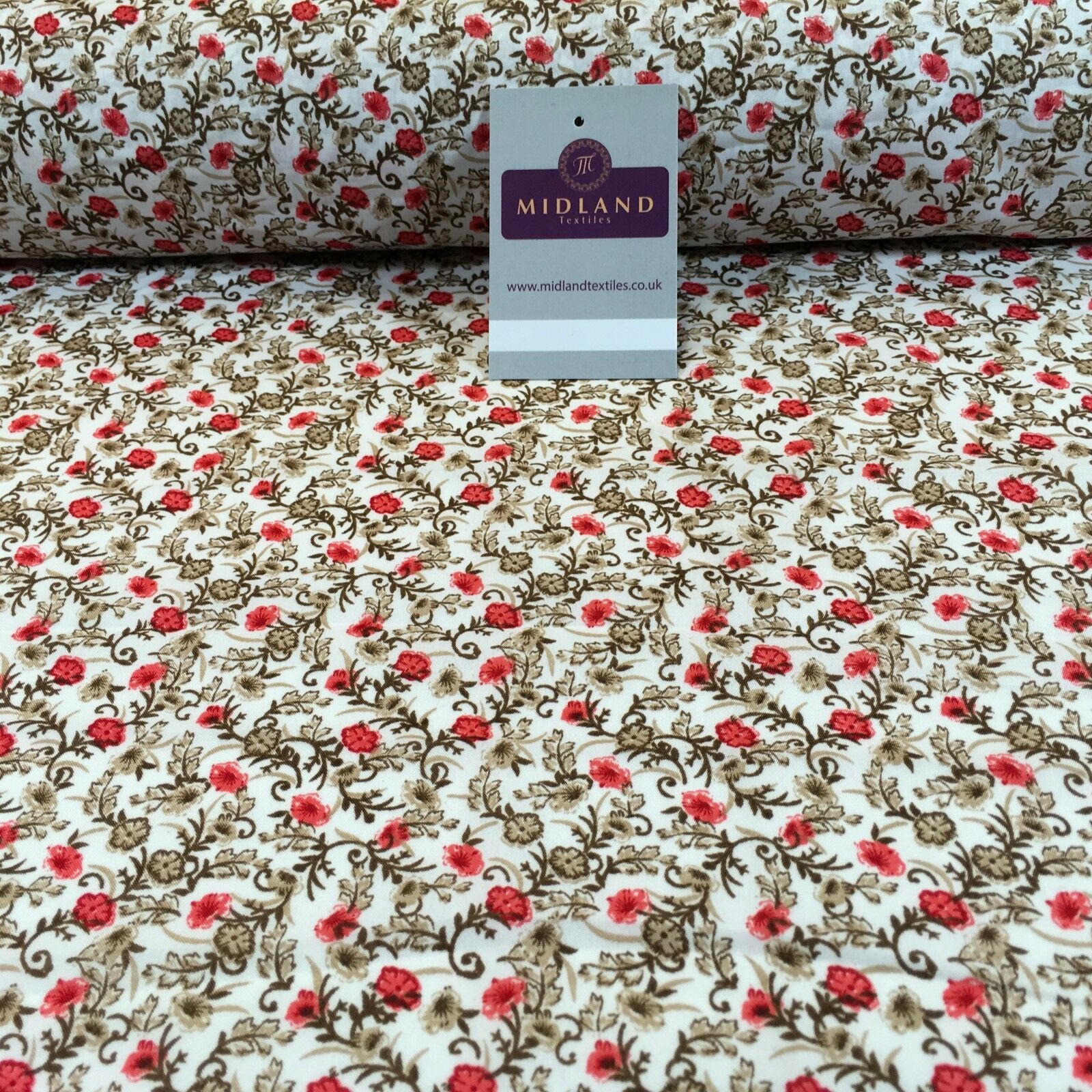 Floral Vintage Shabby Chic Printed soft crepe dress fabric 44' M762 Mtex