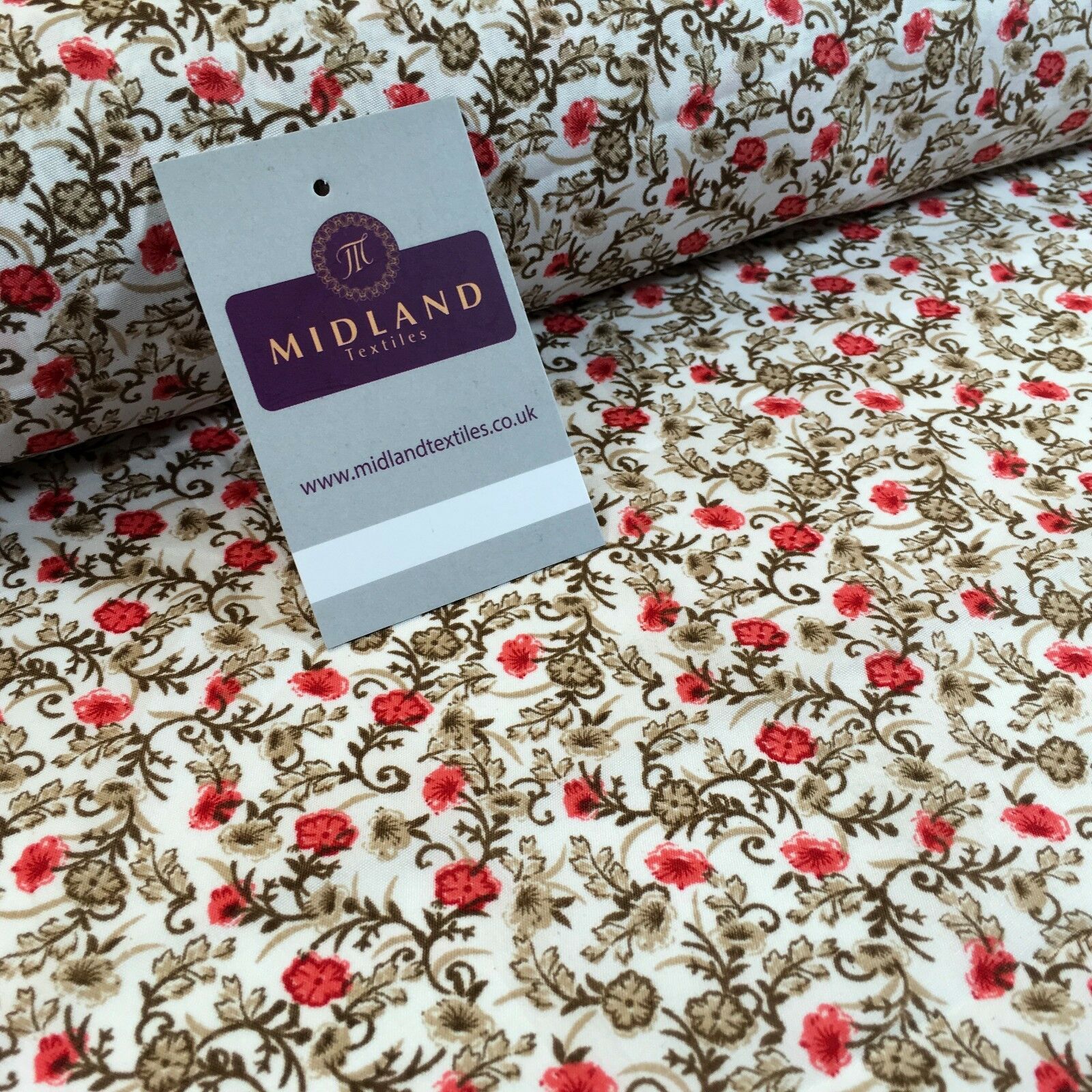 Floral Vintage Shabby Chic Printed soft crepe dress fabric 44' M762 Mtex