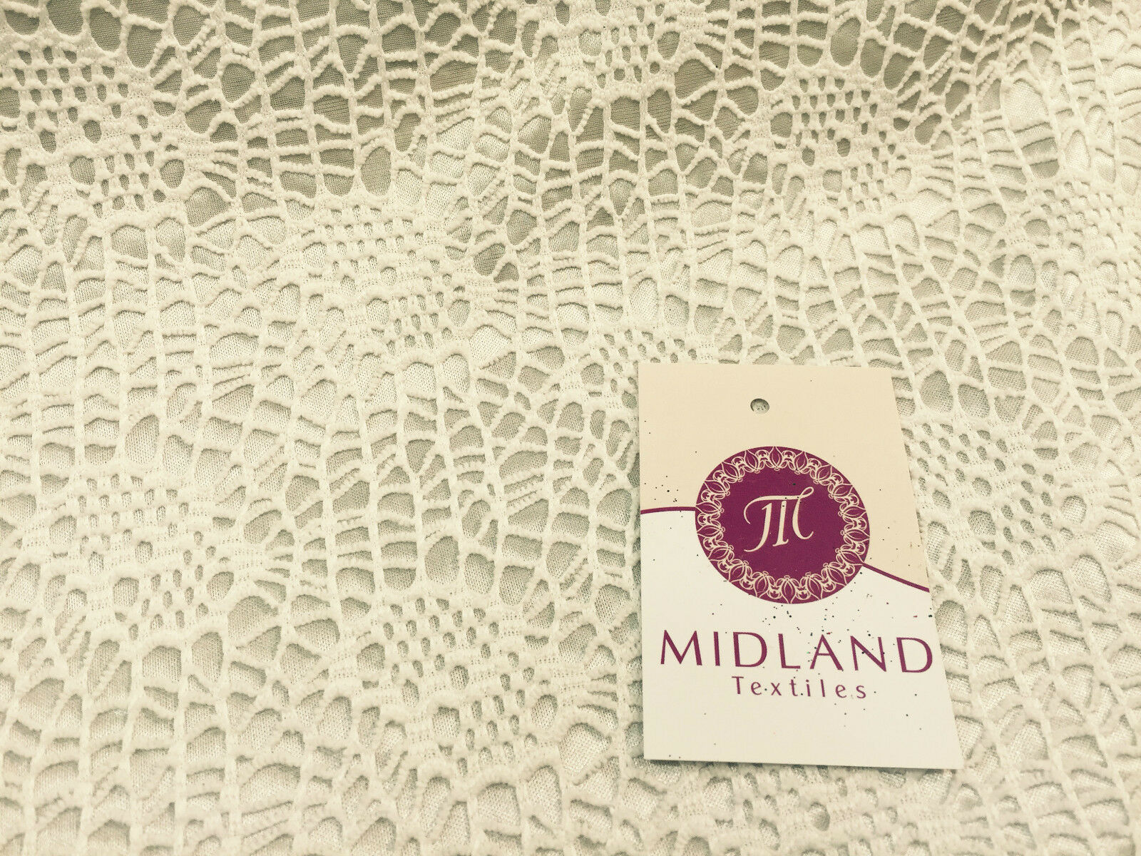 Exquisite Floral Satin Backed Bonded Lace Net - 58' Wide - 1 Way Stretch M10