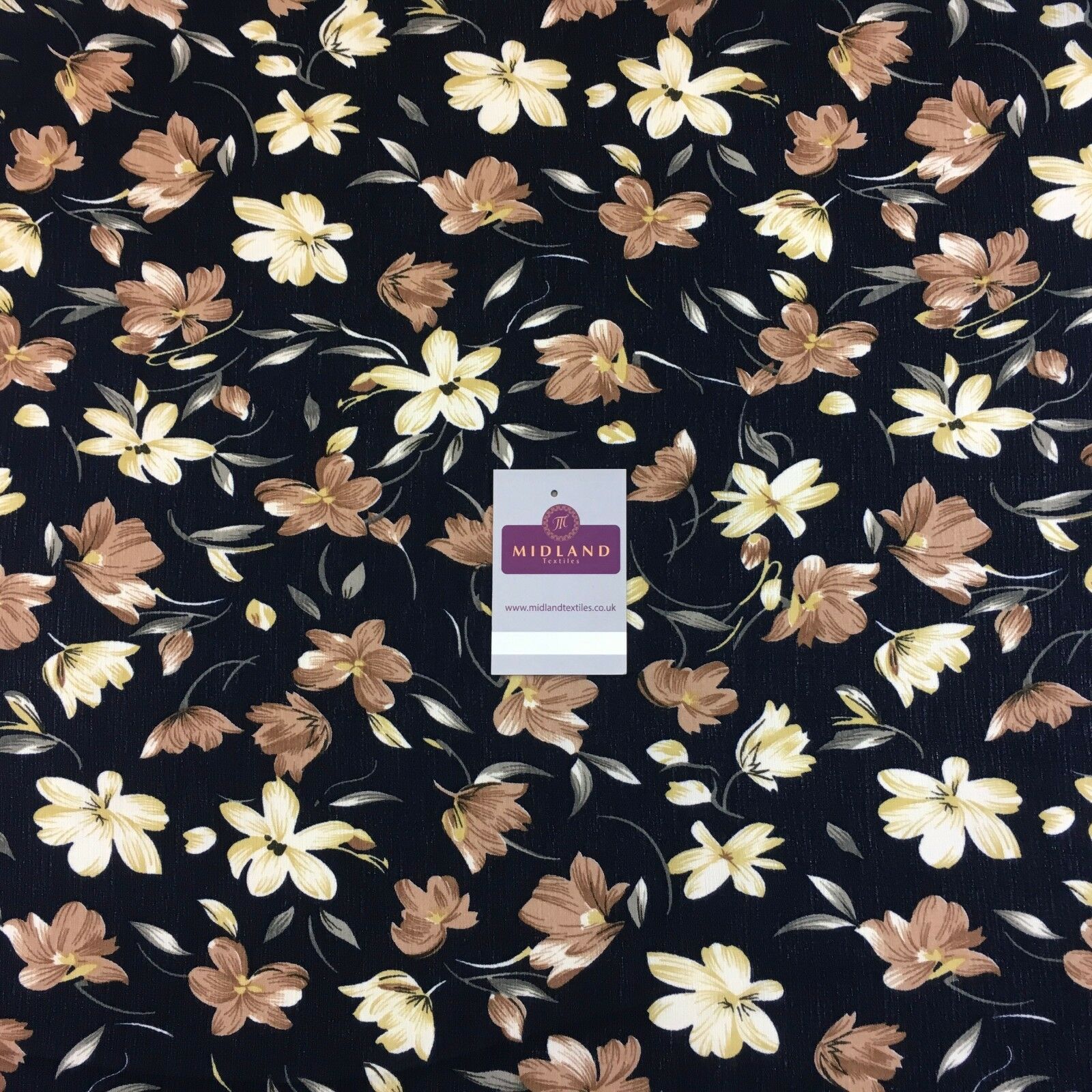 Floral printed Crinkle Chiffon dress scarf fabric 58' M778 Mtex