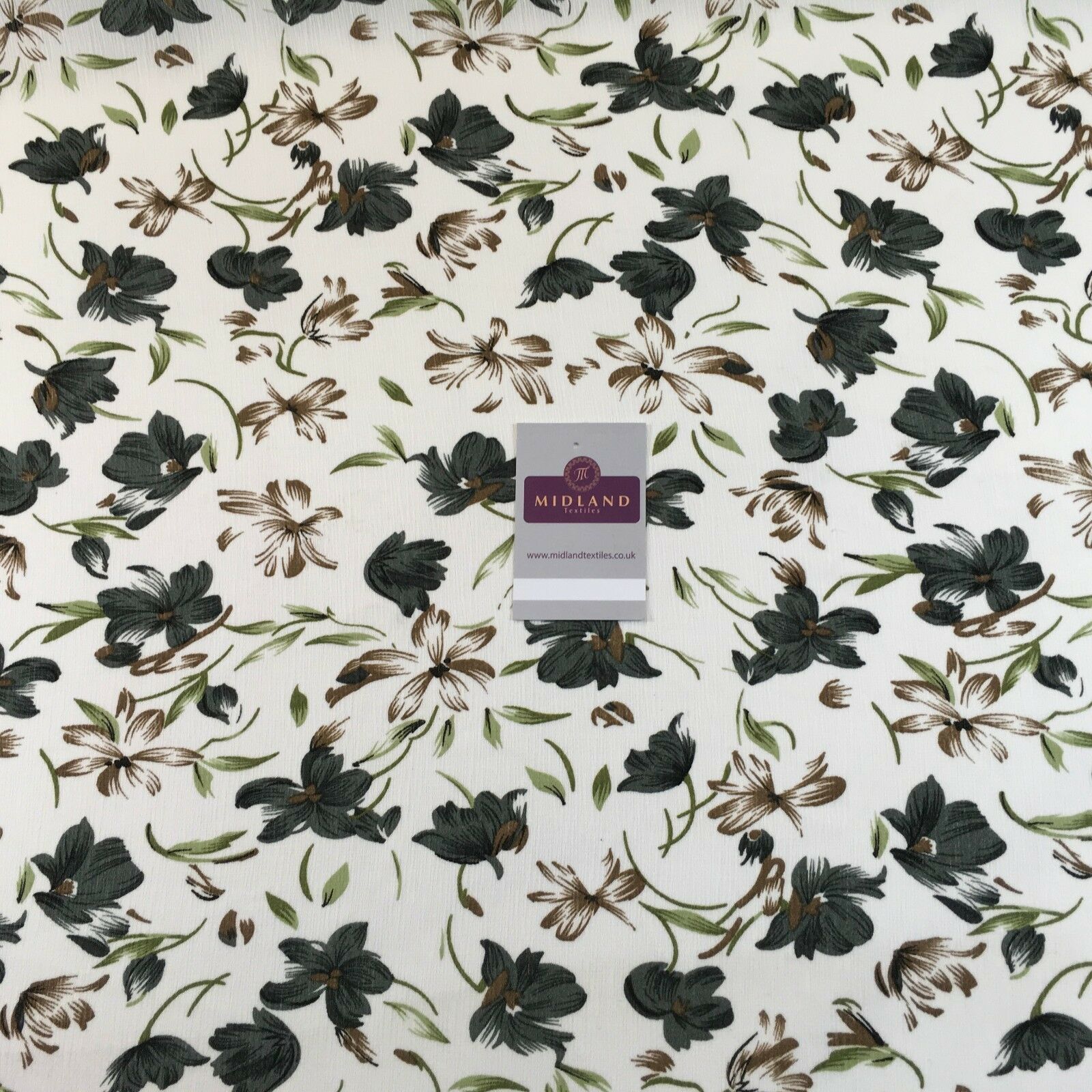 Floral printed Crinkle Chiffon dress scarf fabric 58' M778 Mtex