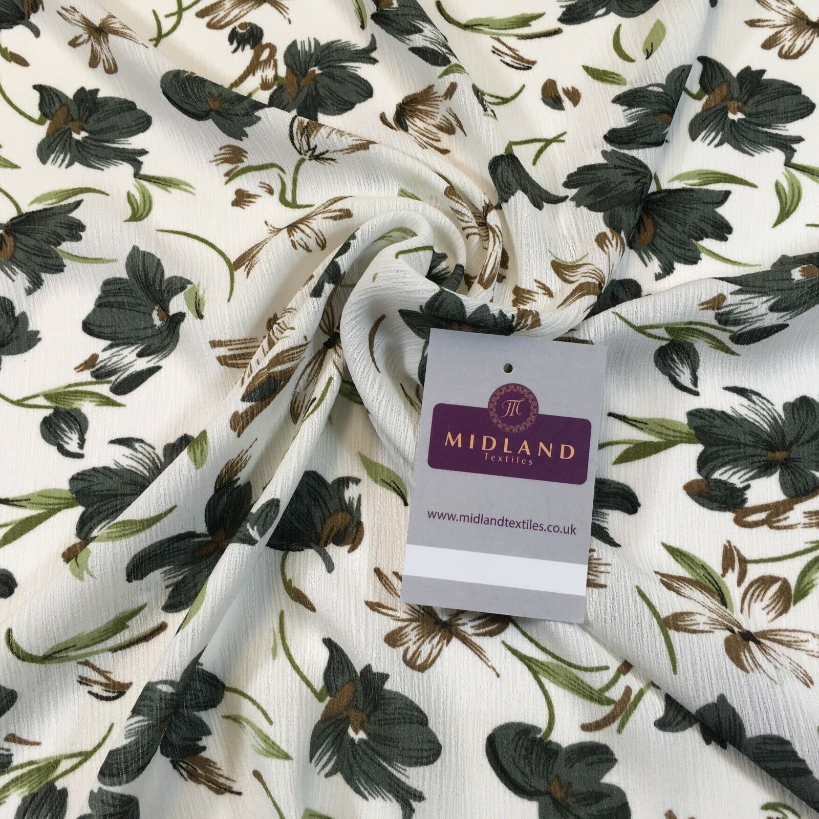 Floral printed Crinkle Chiffon dress scarf fabric 58' M778 Mtex