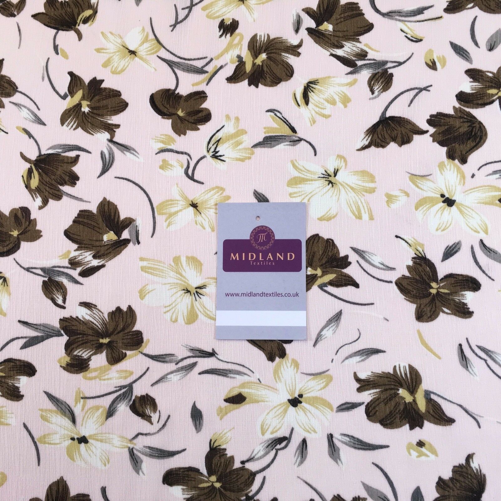 Floral printed Crinkle Chiffon dress scarf fabric 58' M778 Mtex