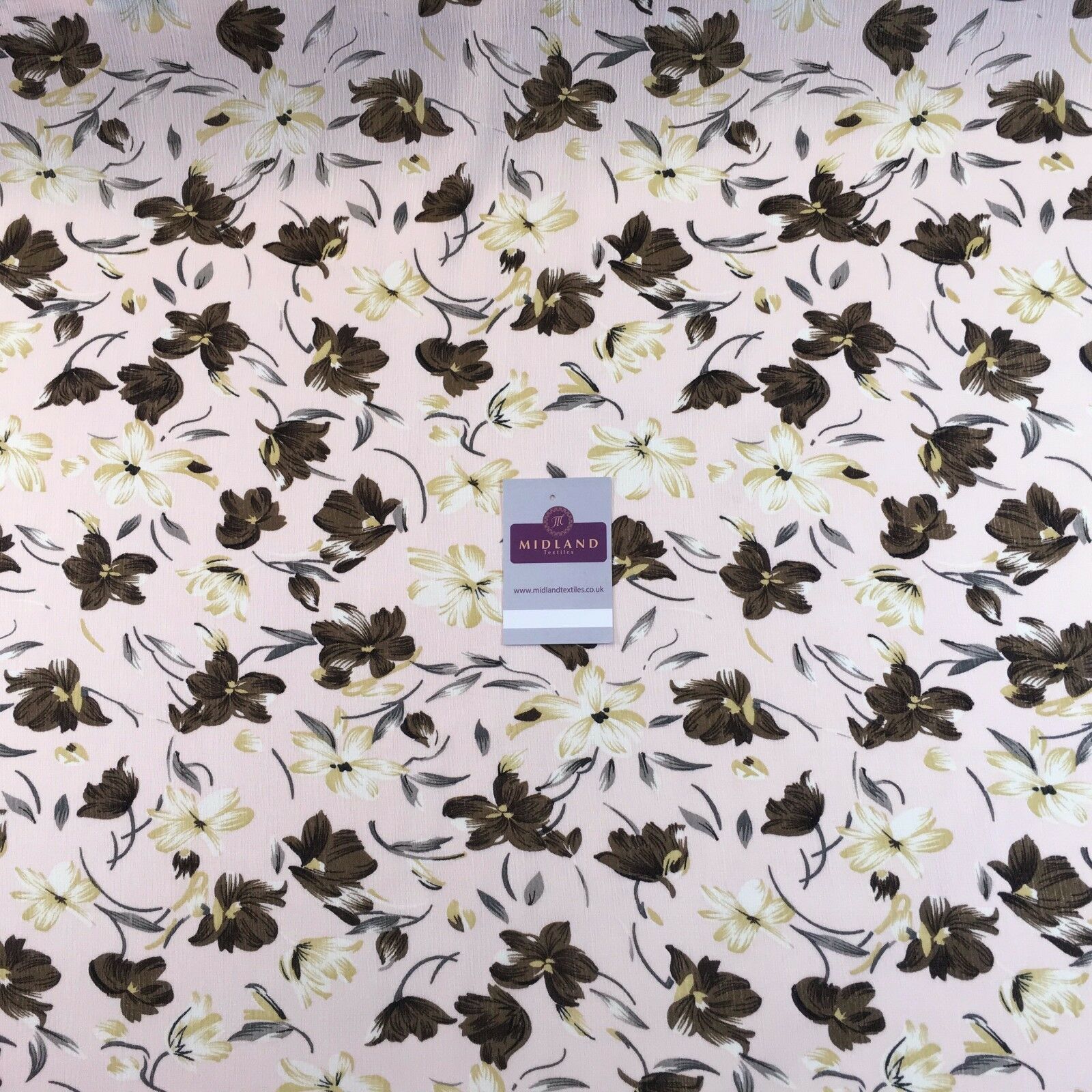 Floral printed Crinkle Chiffon dress scarf fabric 58' M778 Mtex