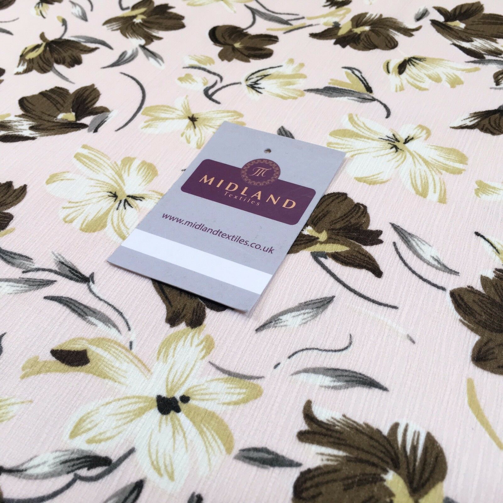 Floral printed Crinkle Chiffon dress scarf fabric 58' M778 Mtex