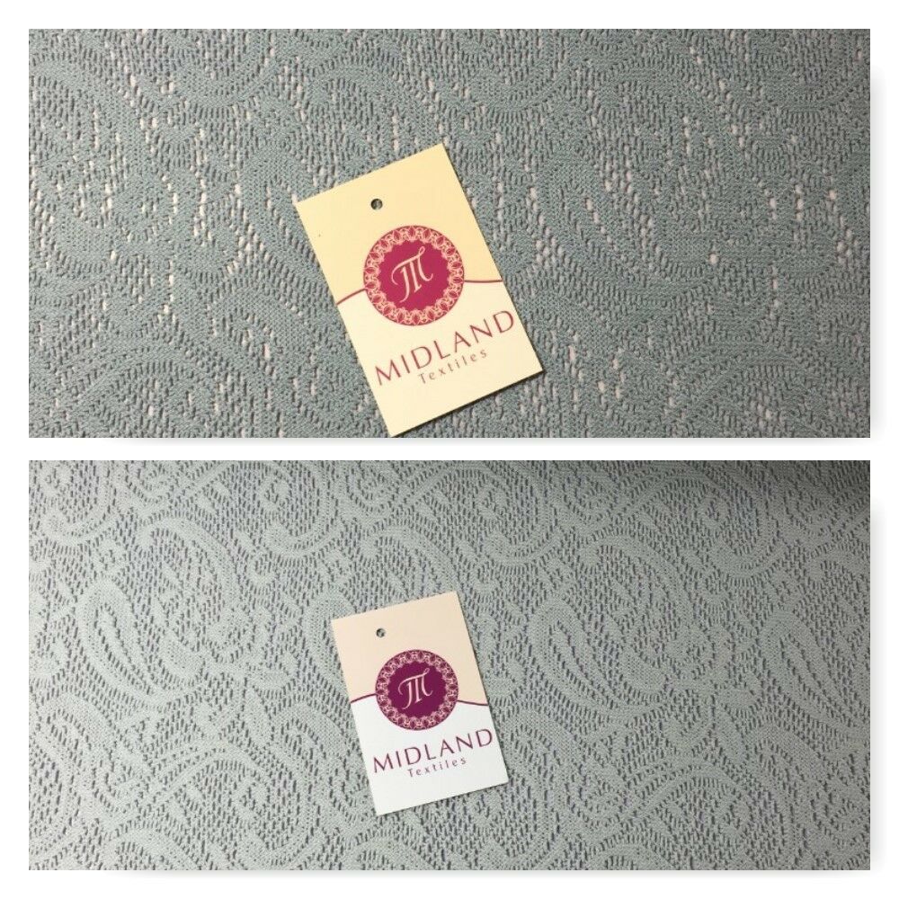 Floral Paisley Soft Lace Mesh Crochet Semi Transparent Dress Fabric 58' Mtex