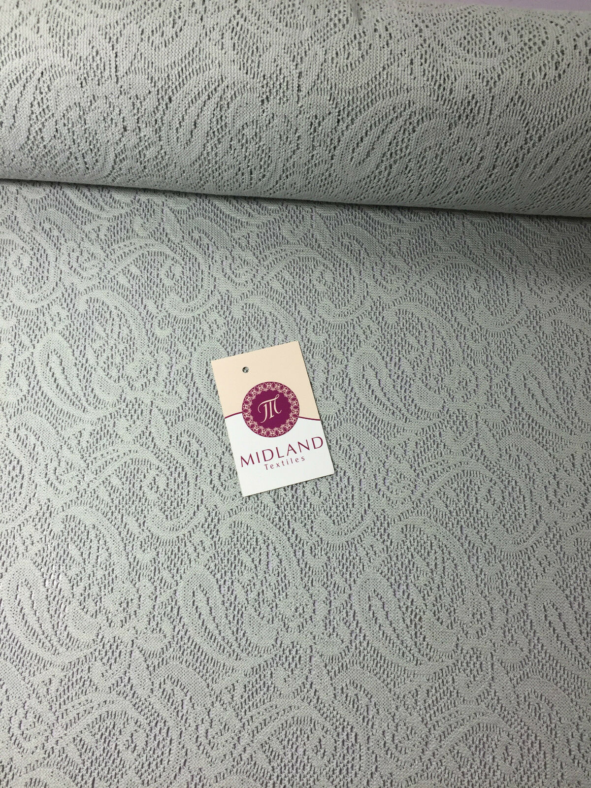 Floral Paisley Soft Lace Mesh Crochet Semi Transparent Dress Fabric 58' Mtex