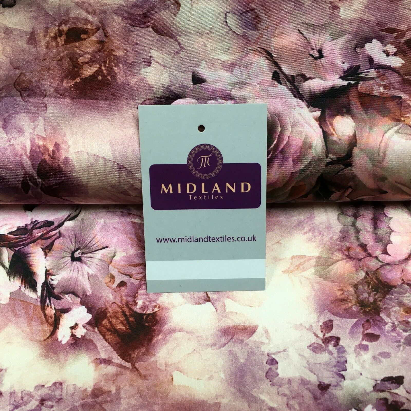 Floral Vintage Soft Digital Printed Satin Dress Fabric 110 cm Wide MA1141 Mtex