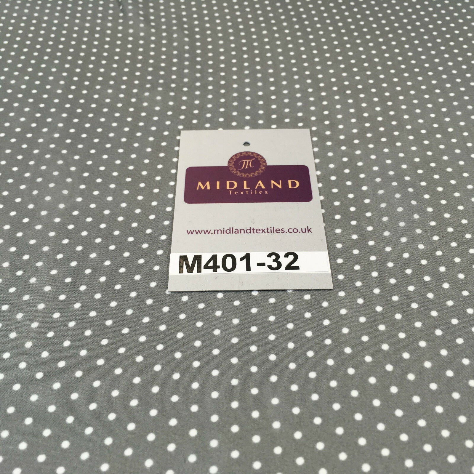 Grey and White Small Dotted Light chiffon Printed fabric 58' M401-32 Mtex