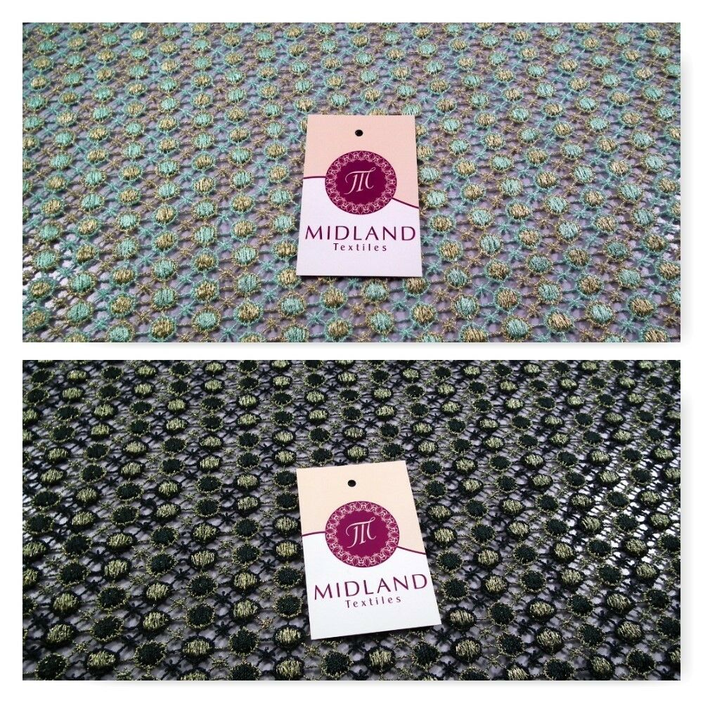 Fancy Guipure Net Lace fabric with metallic circle detail  M186-10 Mtex
