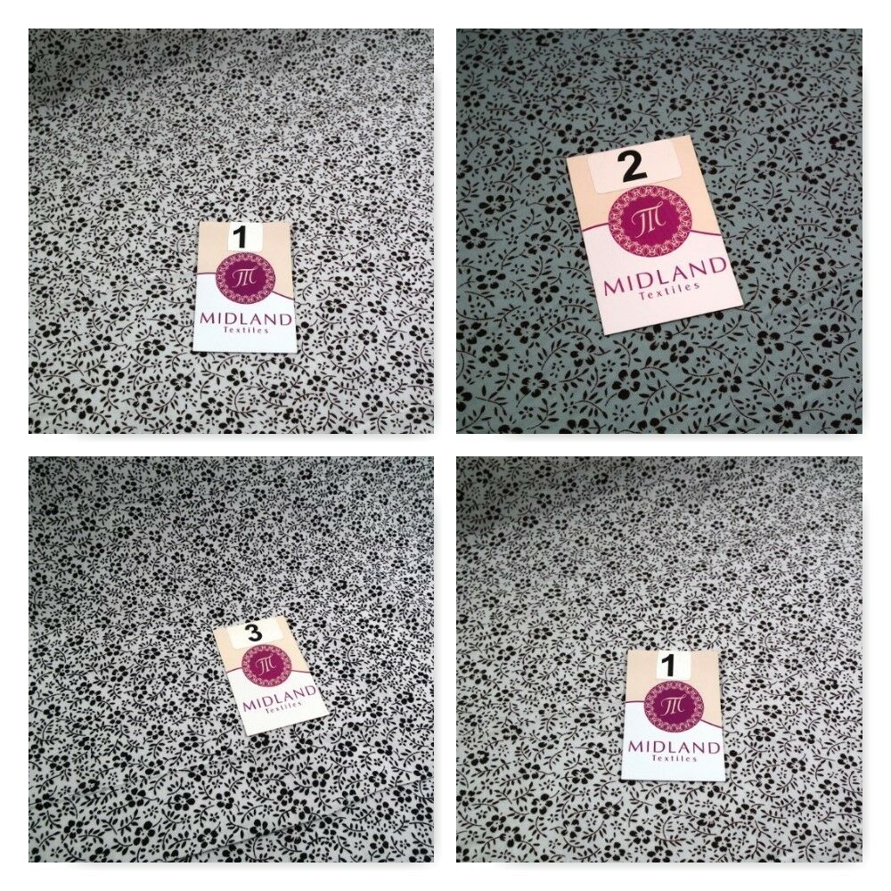 Floral Vintage flower leaves and stem print poly cotton 44' Wide M332 Mtex