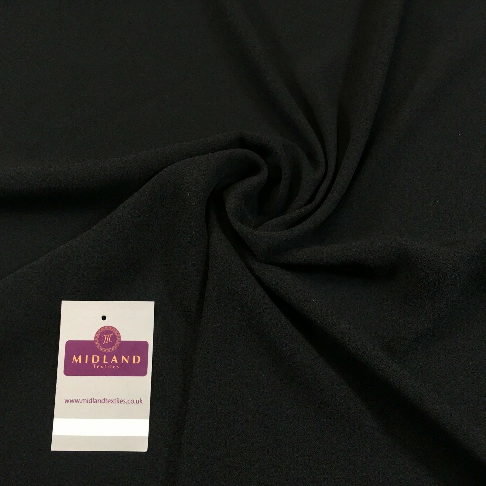 Black coarse textured plain Georgette dress fabric 58' Wide MQ1036 Mtex