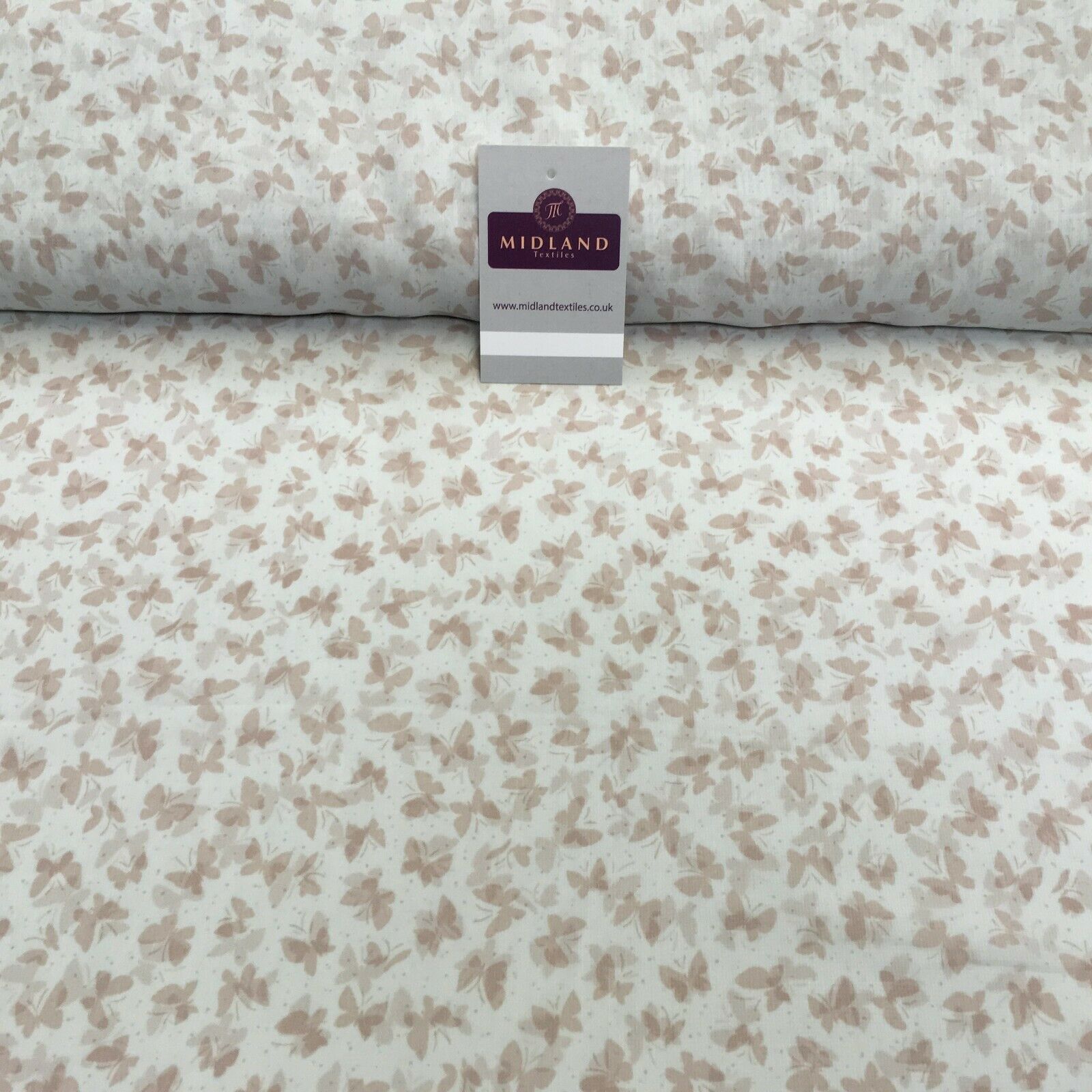 Azure Beige Small Butterfly printed Chiffon Fabric 150 cm MK1084-7