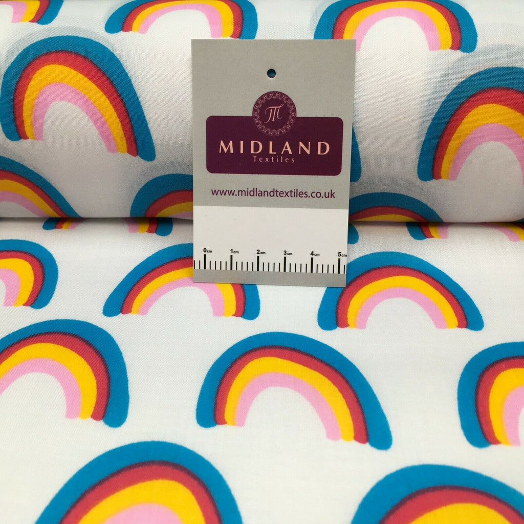 NHS rainbow mask poly cotton craft fabric M1450 Mtex