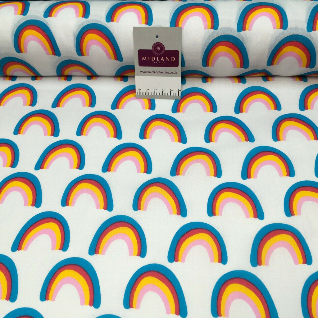 NHS rainbow mask poly cotton craft fabric M1450 Mtex