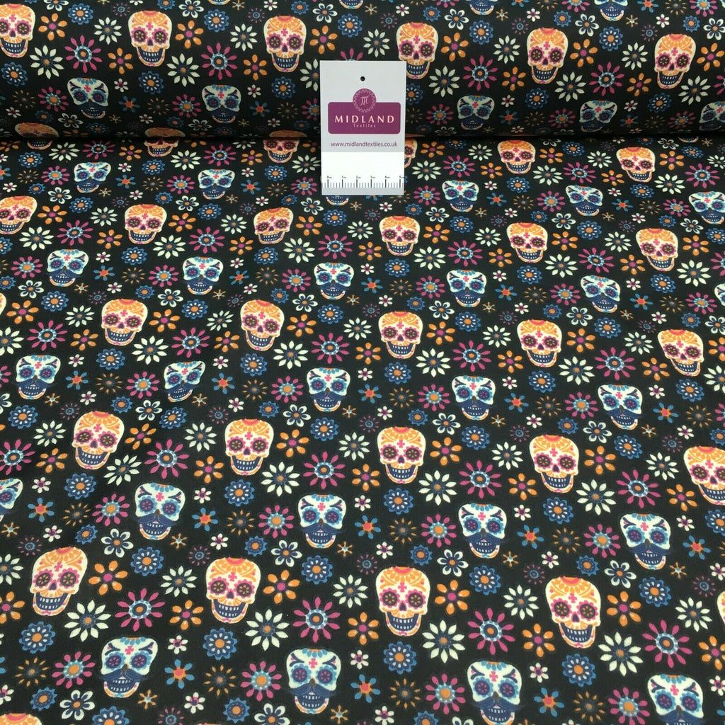 Mexican Halloween day of the dead craft mask poly cotton Fabric M1448 Mtex