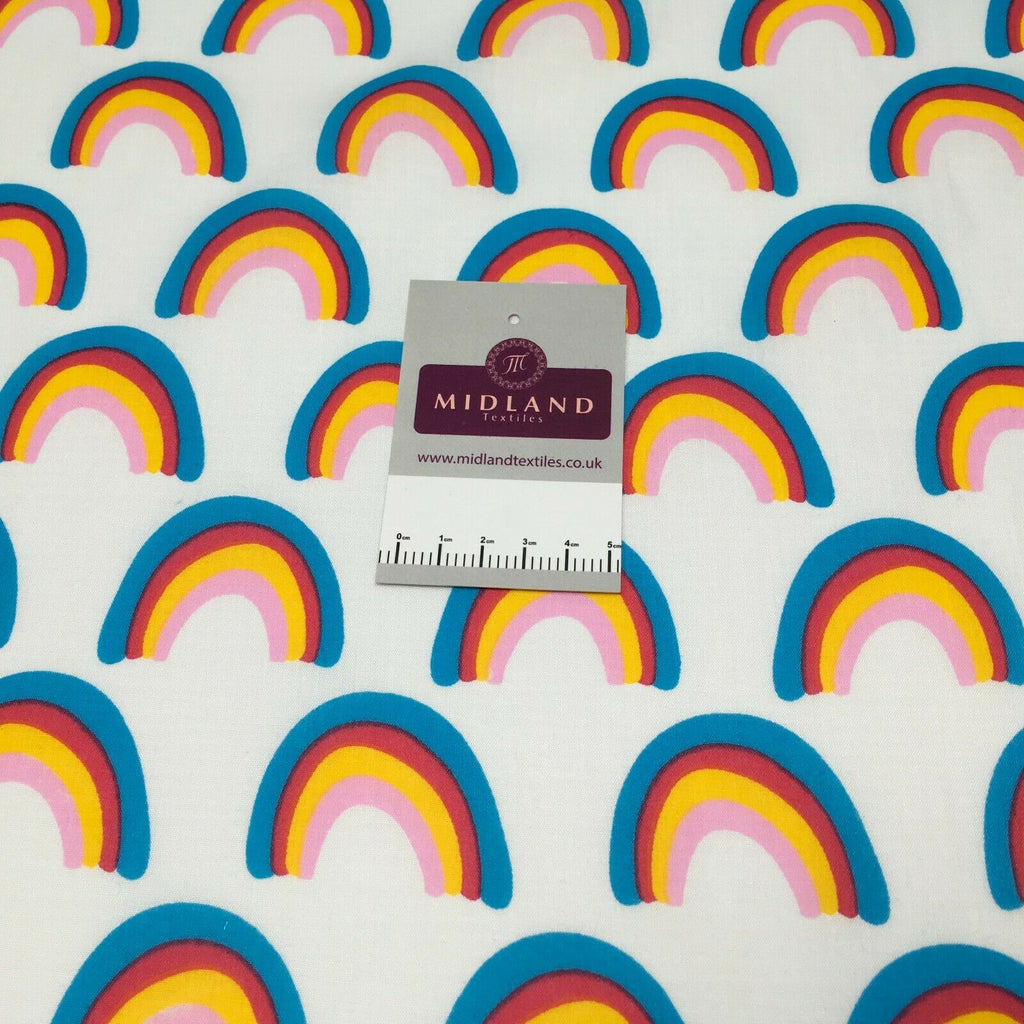 NHS rainbow mask poly cotton craft fabric M1450 Mtex