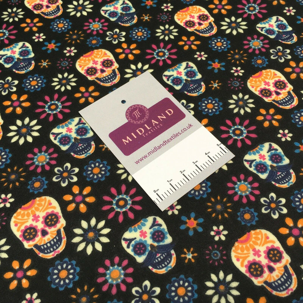 Mexican Halloween day of the dead craft mask poly cotton Fabric M1448 Mtex