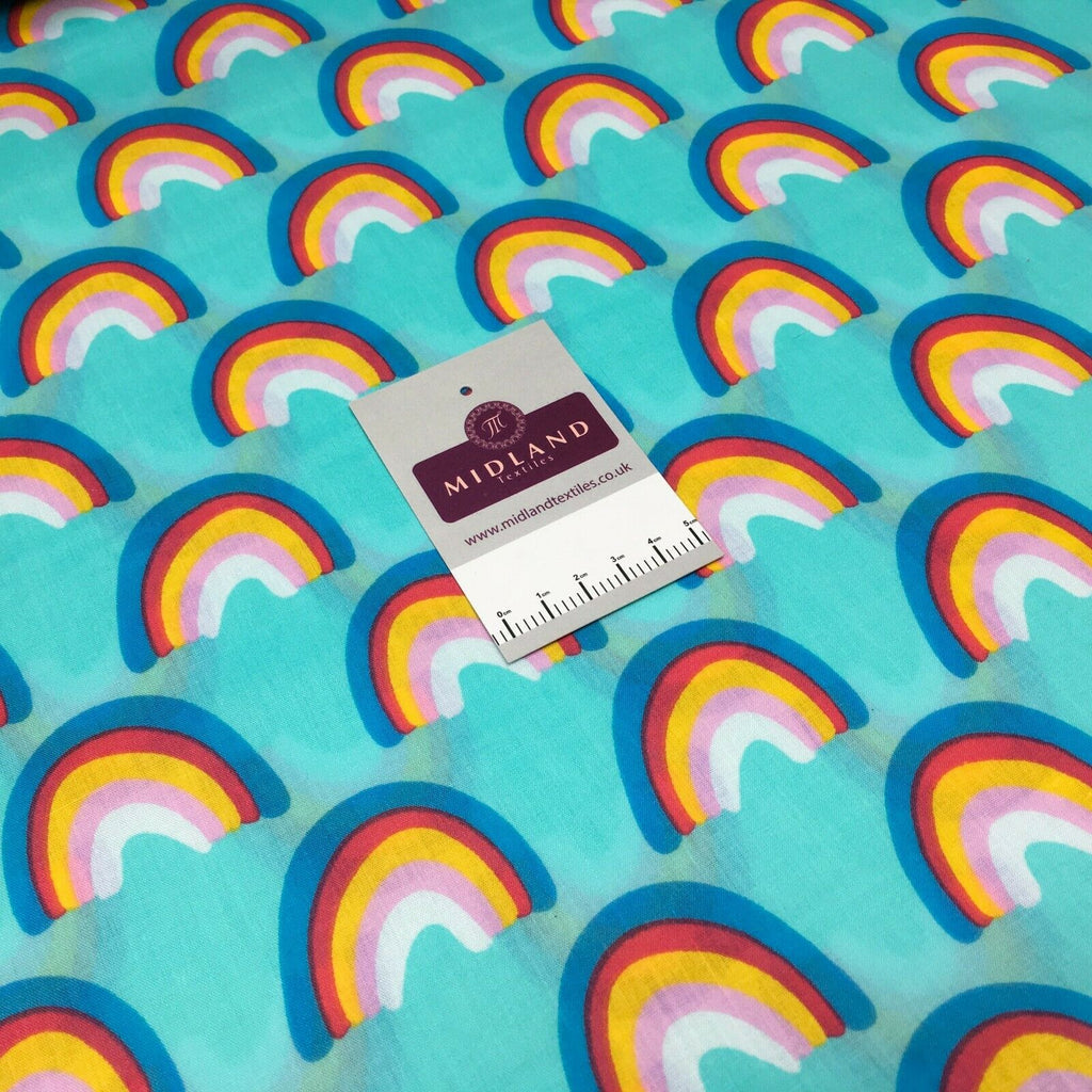 NHS rainbow mask poly cotton craft fabric M1450 Mtex