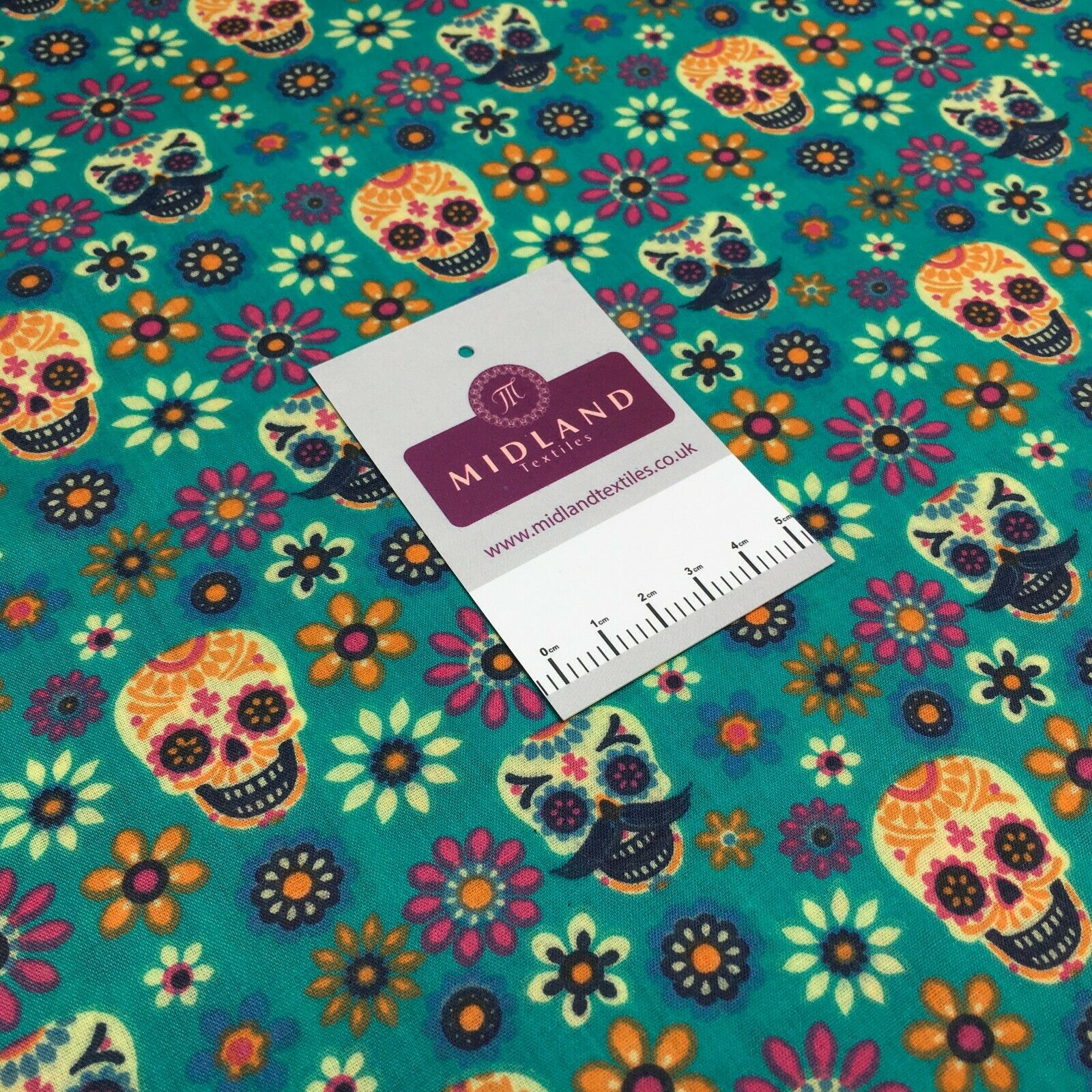 Mexican Halloween day of the dead craft mask poly cotton Fabric M1448 Mtex