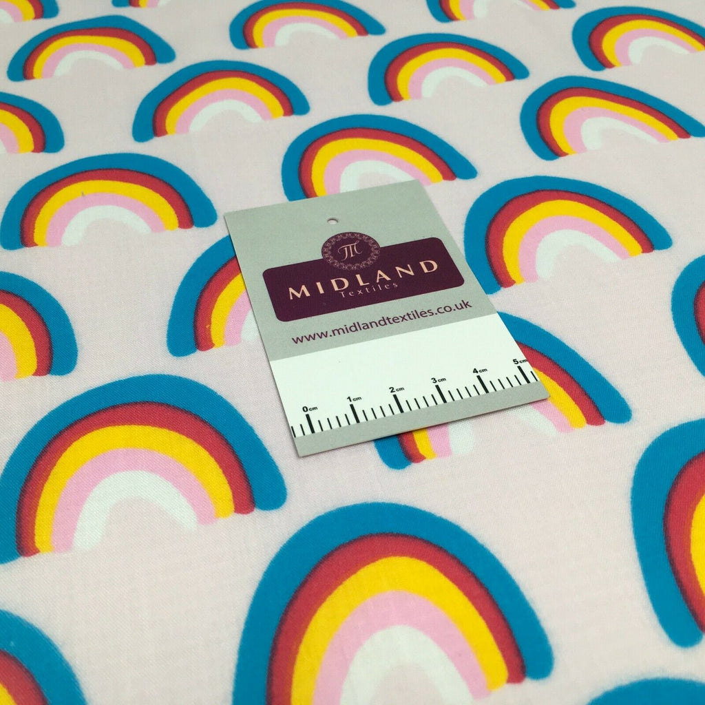 NHS rainbow mask poly cotton craft fabric M1450 Mtex