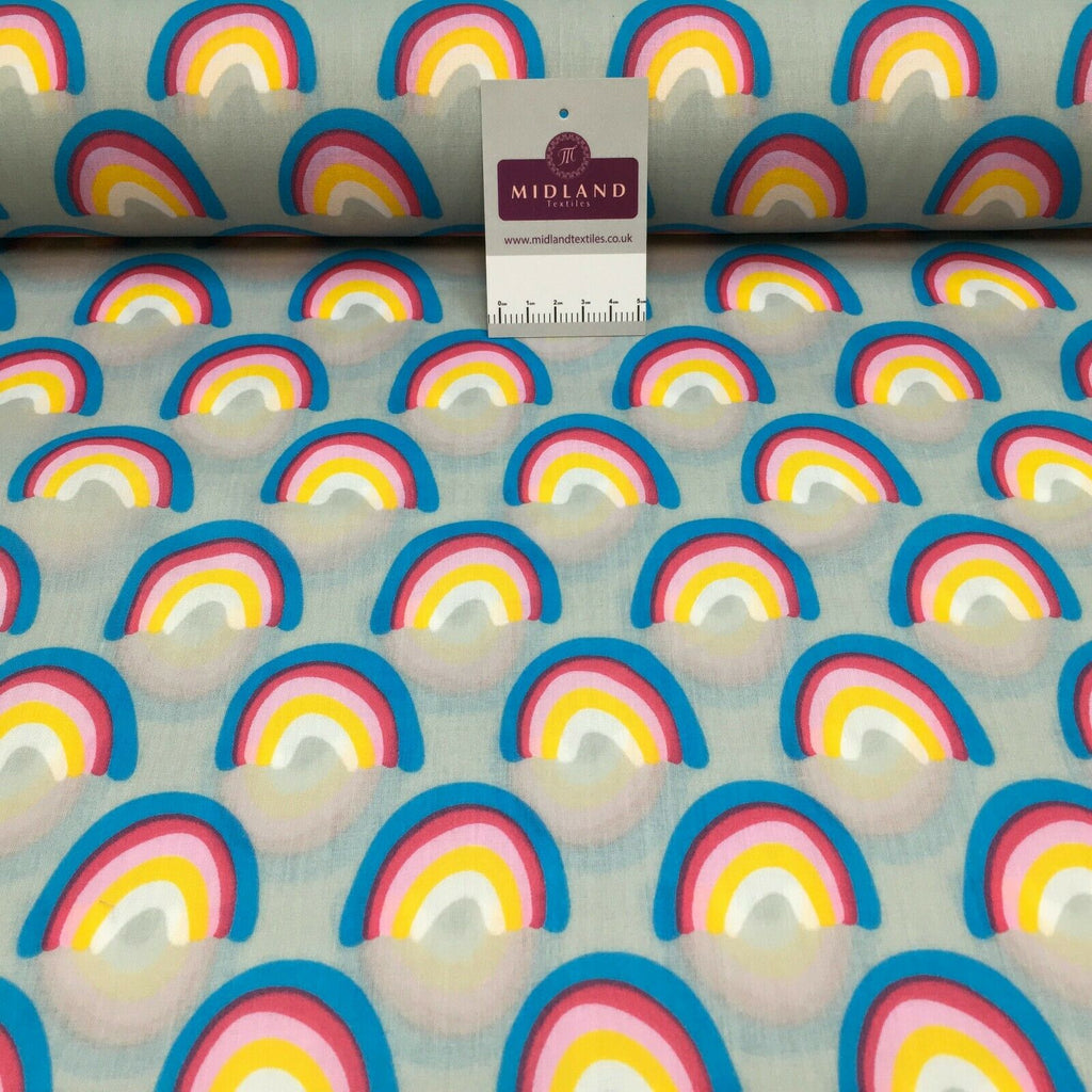 NHS rainbow mask poly cotton craft fabric M1450 Mtex