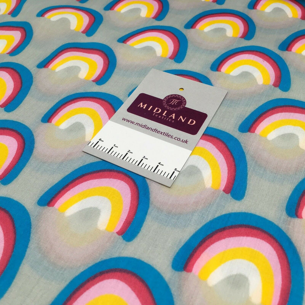 NHS rainbow mask poly cotton craft fabric M1450 Mtex