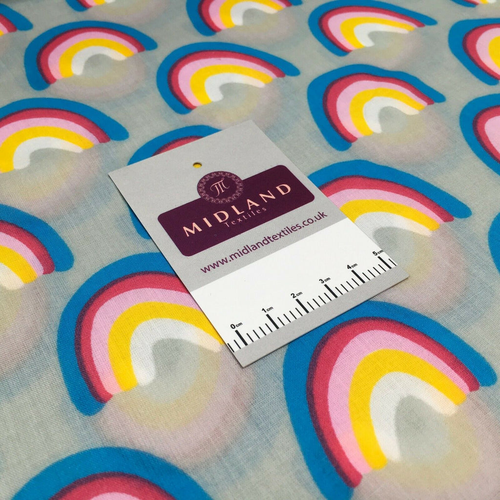 NHS rainbow mask poly cotton craft fabric M1450 Mtex