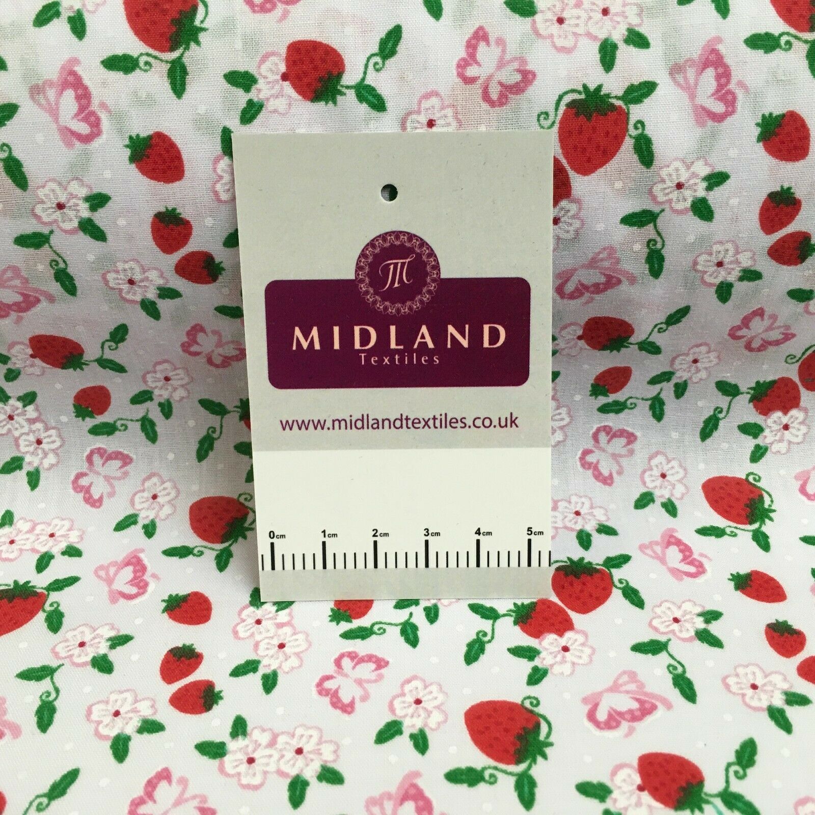 Floral Strawberry butterfly polycotton craft Fabric M1447 Mtex