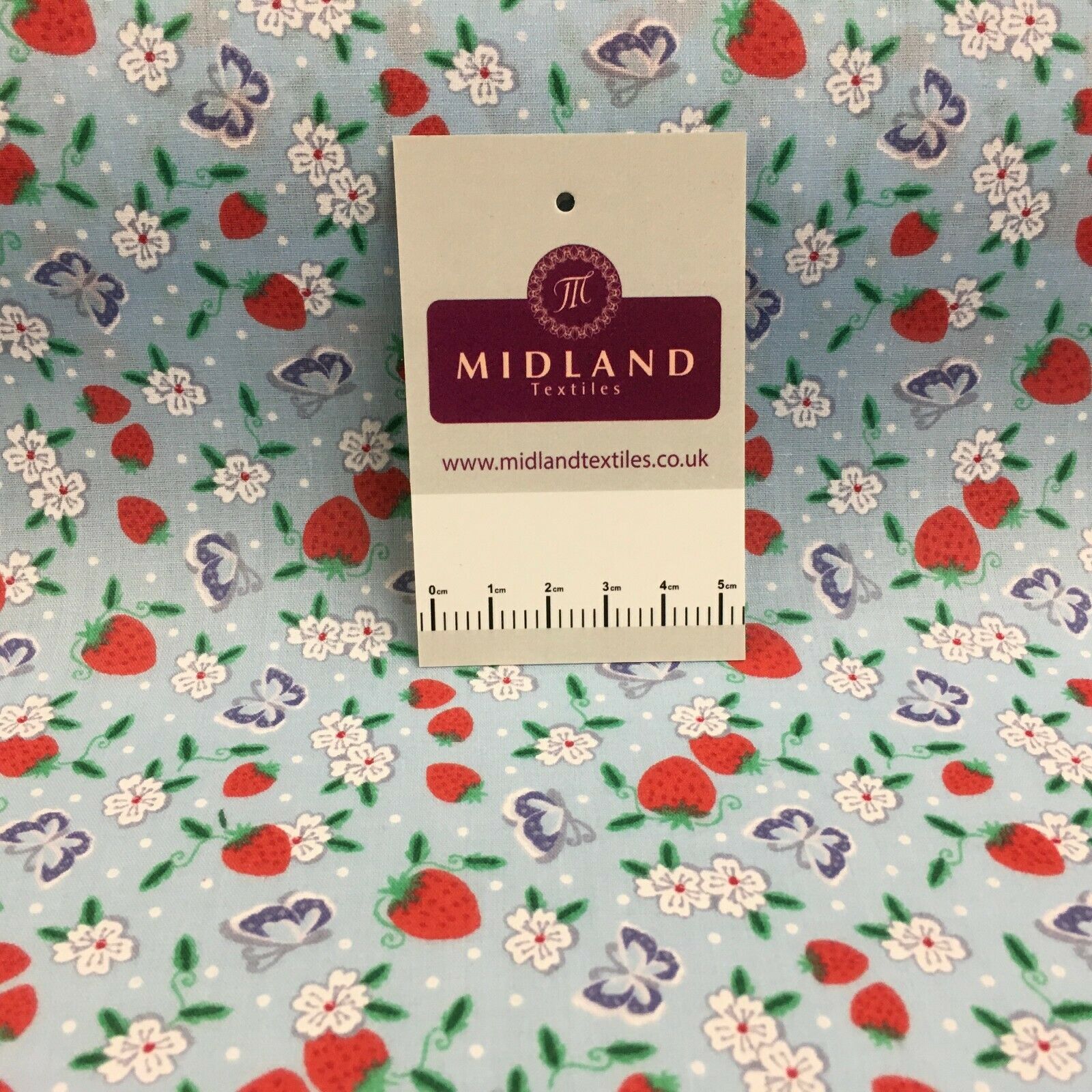 Floral Strawberry butterfly polycotton craft Fabric M1447 Mtex
