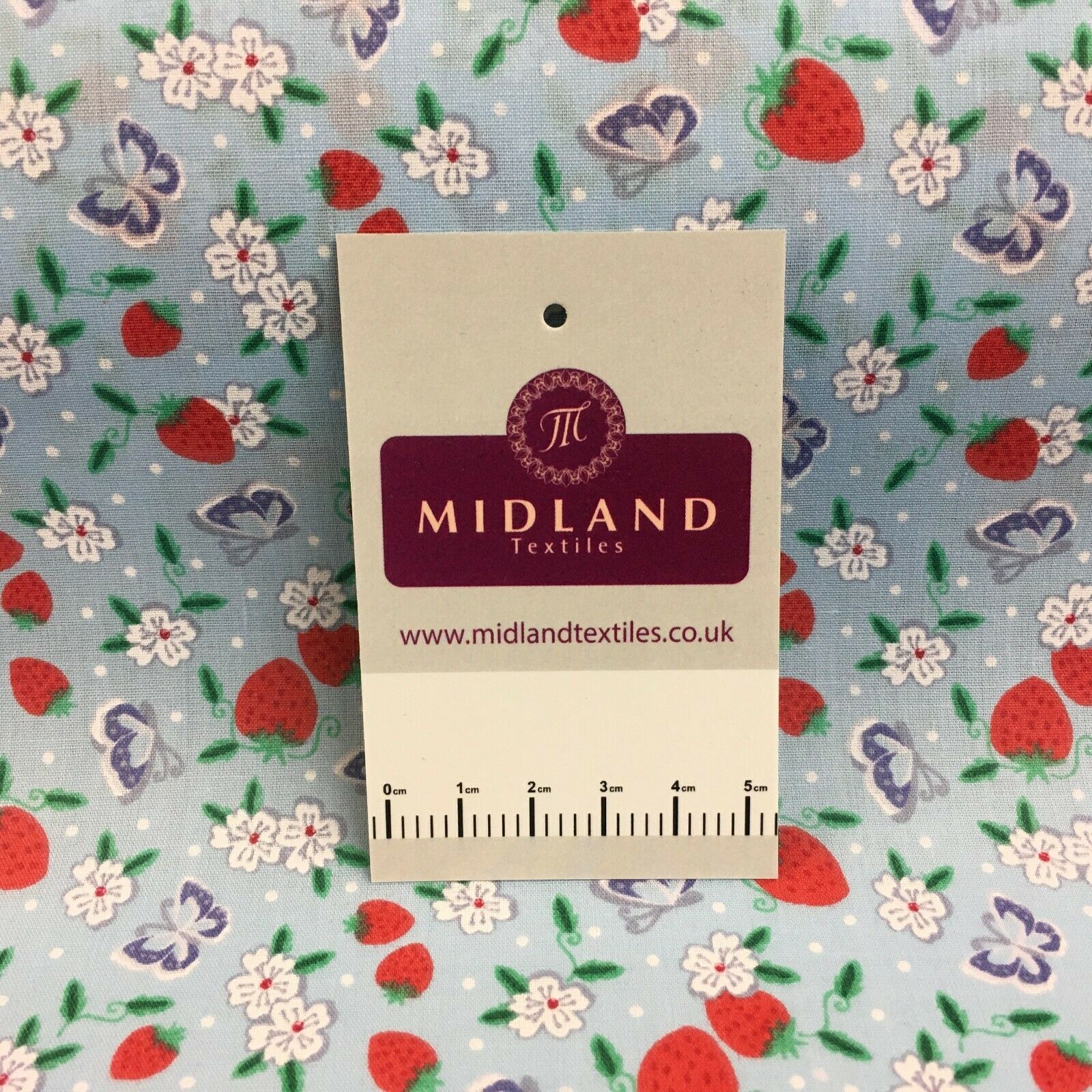 Floral Strawberry butterfly polycotton craft Fabric M1447 Mtex