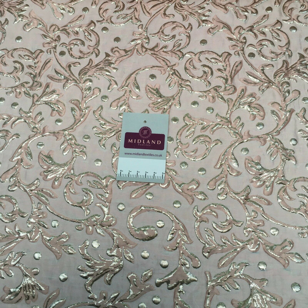 Pastel Bridal Ornamental Brocade Embossed wedding fabric M1465 Mtex