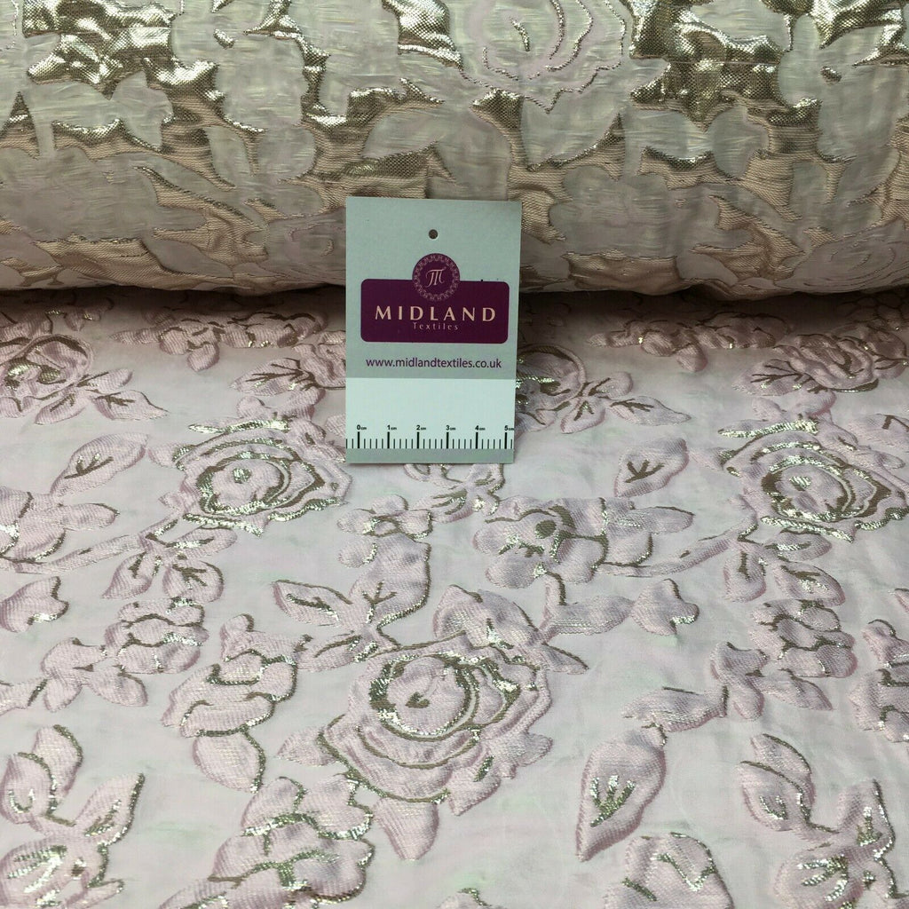 Pastel Bridal floral Brocade Embossed wedding fabric M1464 Mtex