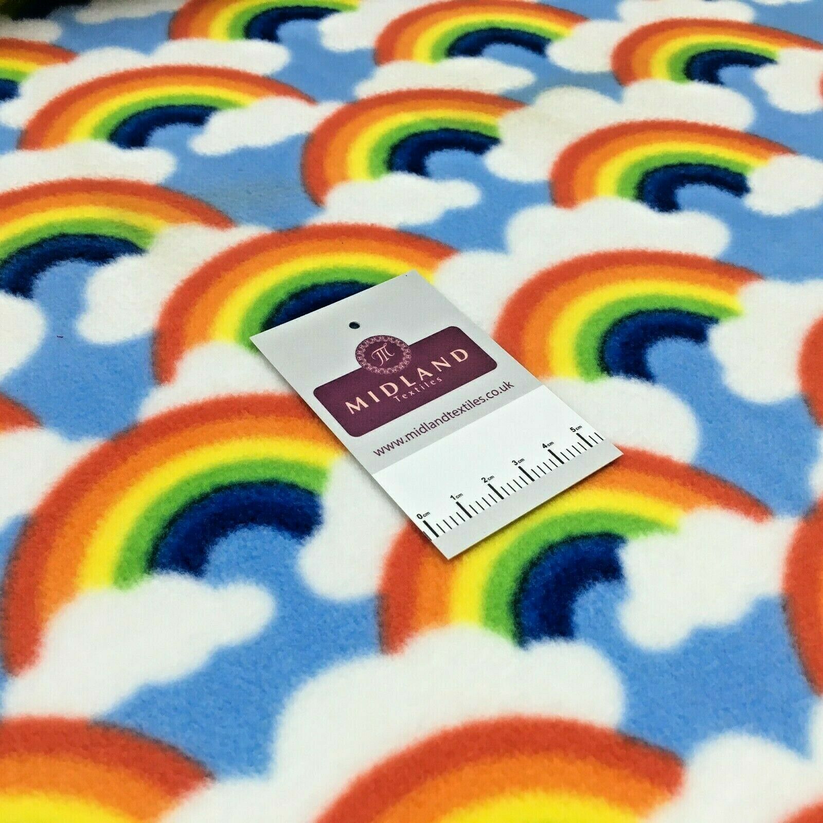 Blue Rainbow Cloud Soft Polar Fleece Fabric M1491 Mtex