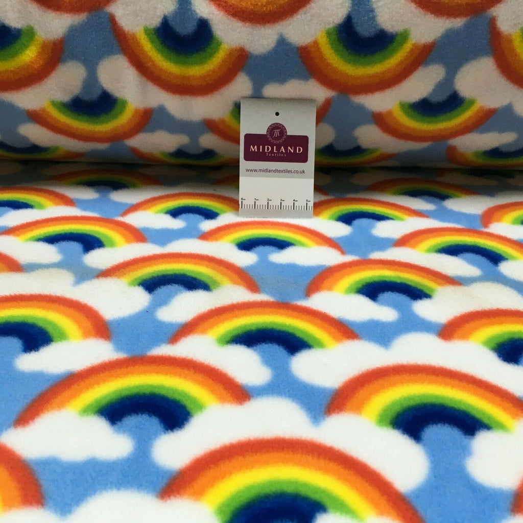 Blue Rainbow Cloud Soft Polar Fleece Fabric M1491 Mtex