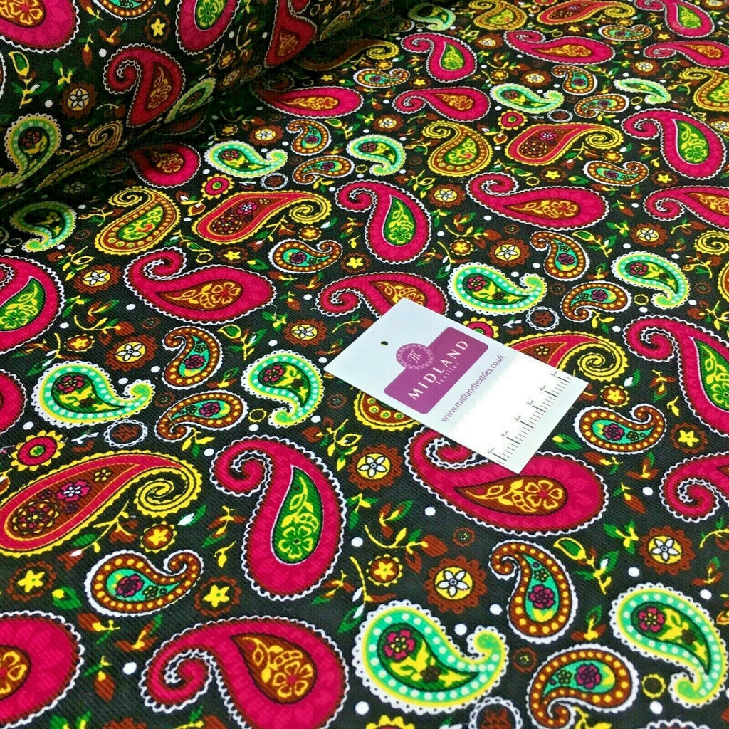 Paisley printed corduroy dress Fabric MH1489