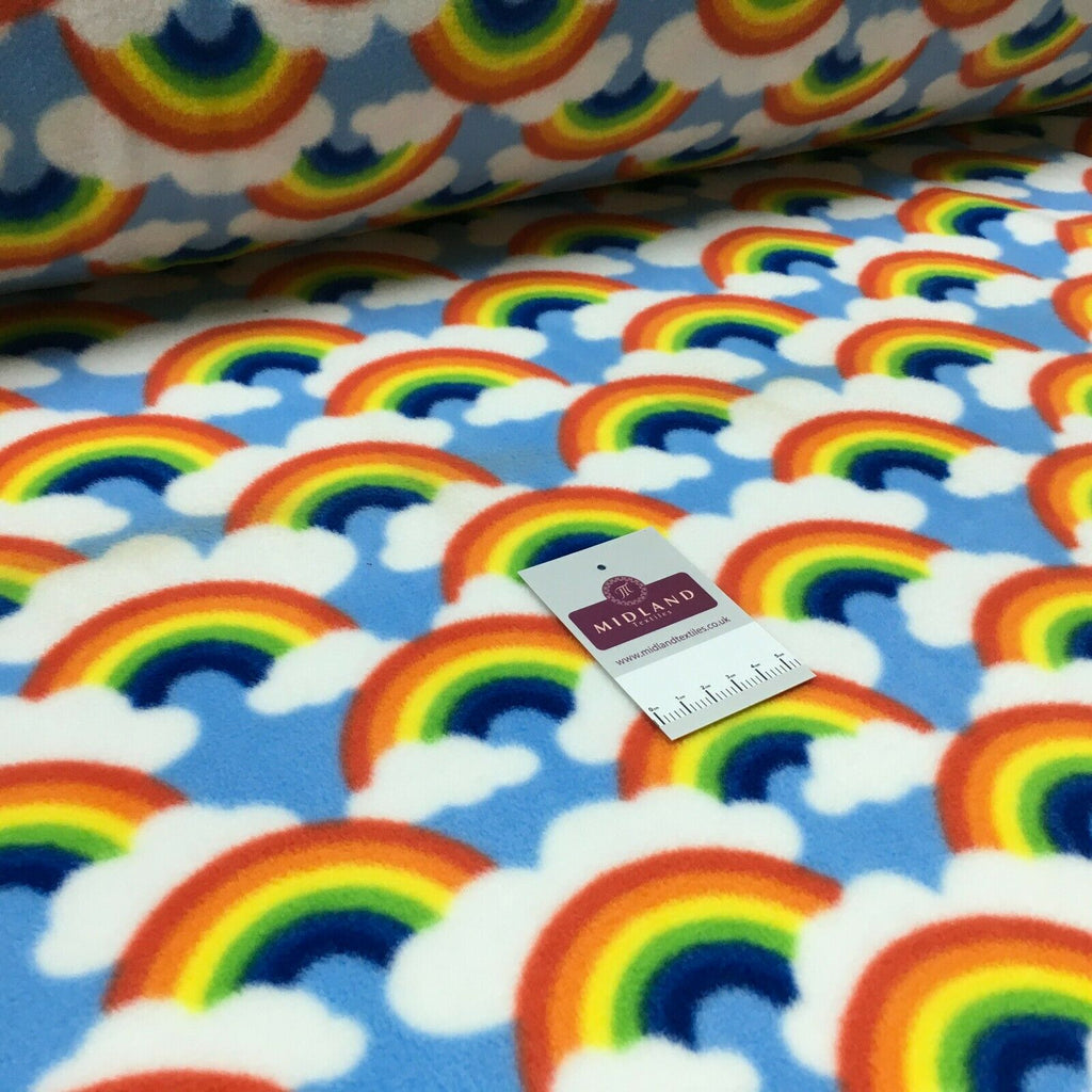 Blue Rainbow Cloud Soft Polar Fleece Fabric M1491 Mtex