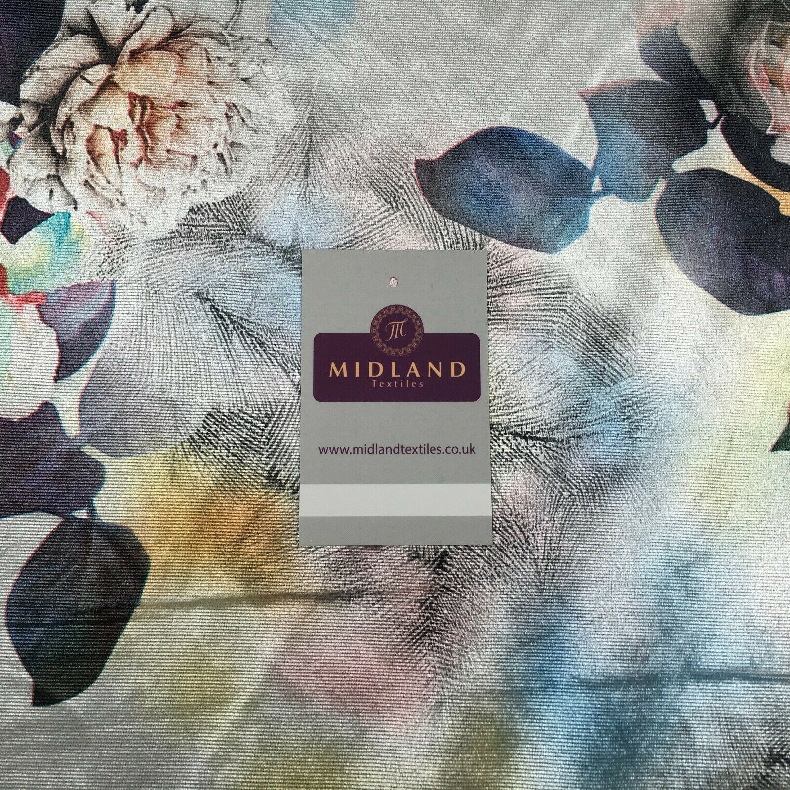 Floral Digital Printed Velvet Velour Dress Fabric 150cm MA1334