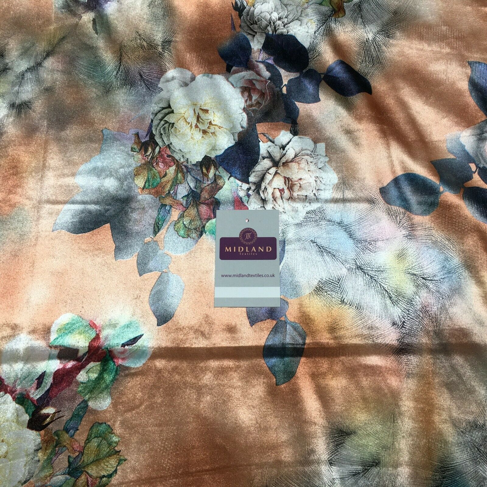 Floral Digital Printed Velvet Velour Dress Fabric 150cm MA1334