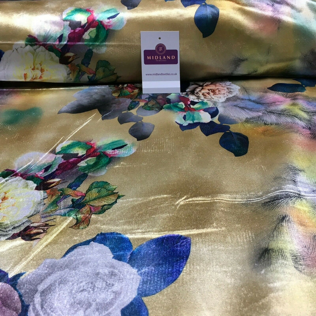 Floral Digital Printed Velvet Velour Dress Fabric 150cm MA1334