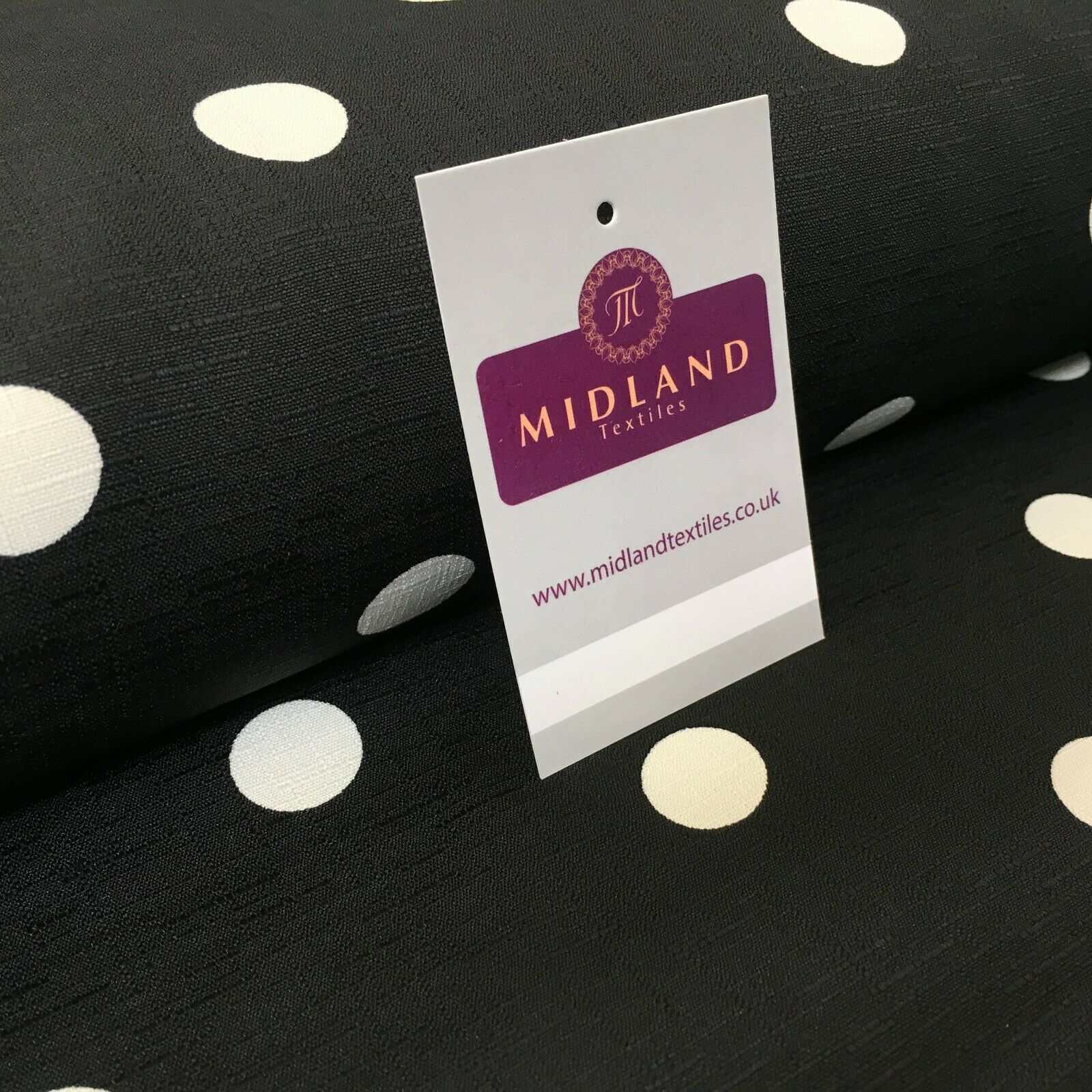 Black & Ivory Spot Linen Effect Georgette Crepe Dress Fabric 147 cm MK1184-8