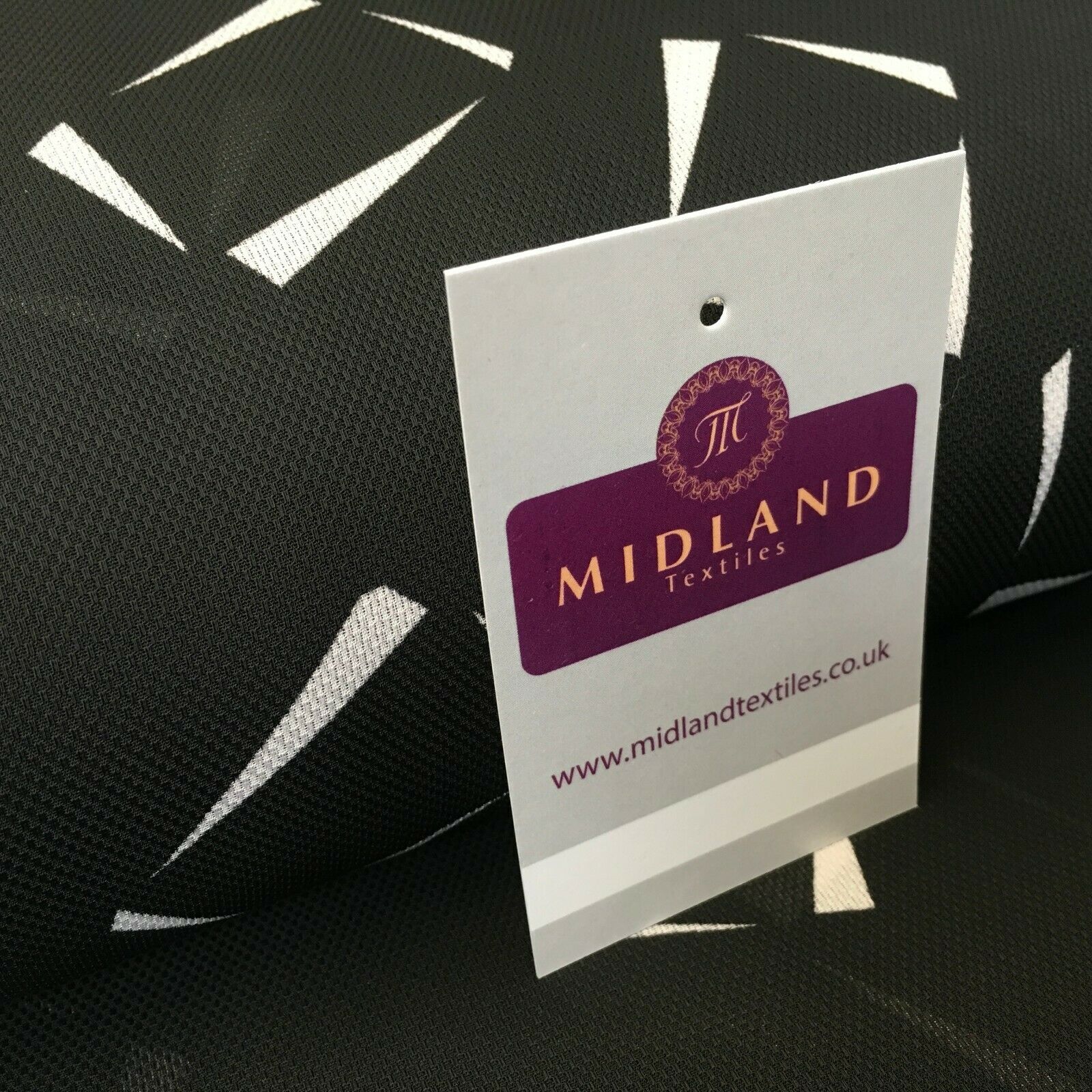 Black Geometric Printed soft Georgette twist voile Dress Fabric 147cm MK1185-5