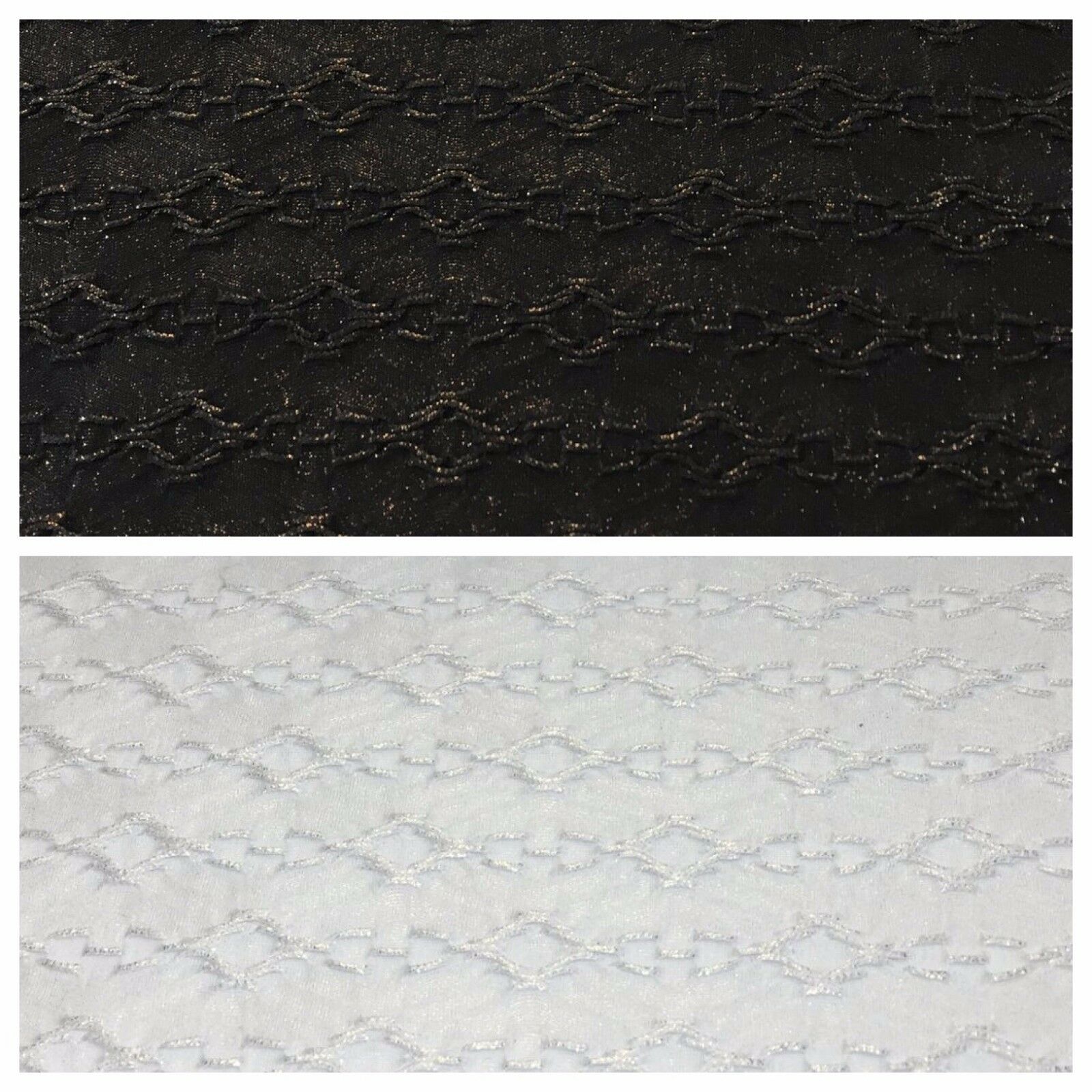 Chain effect with gold shimmer Jacquard Jersey dress fabric  58' M740 Mtex