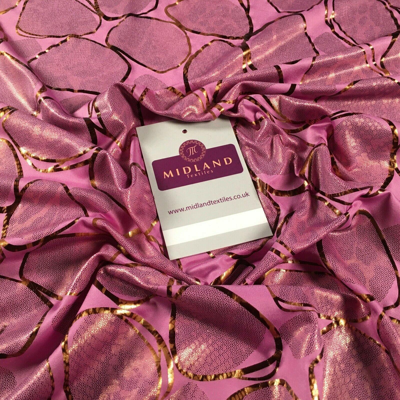 China Rose Reptile Skin Spandex Jersey Foil Stretch Dress Fabric 150cm MU1306