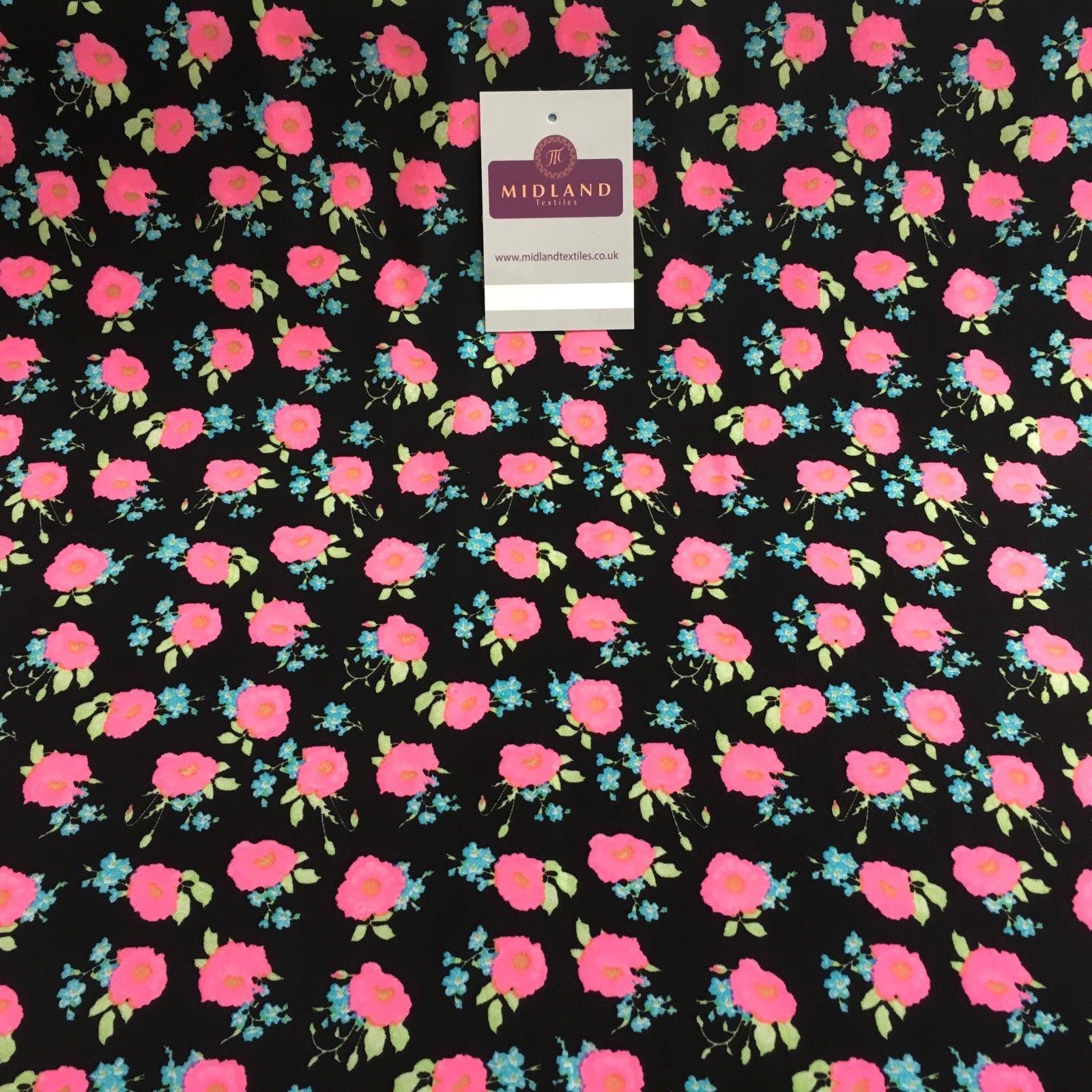 Floral Ditsy Printed ity jersey Lycra Stretch Dress Fabric 58' wide MA879 Mtex